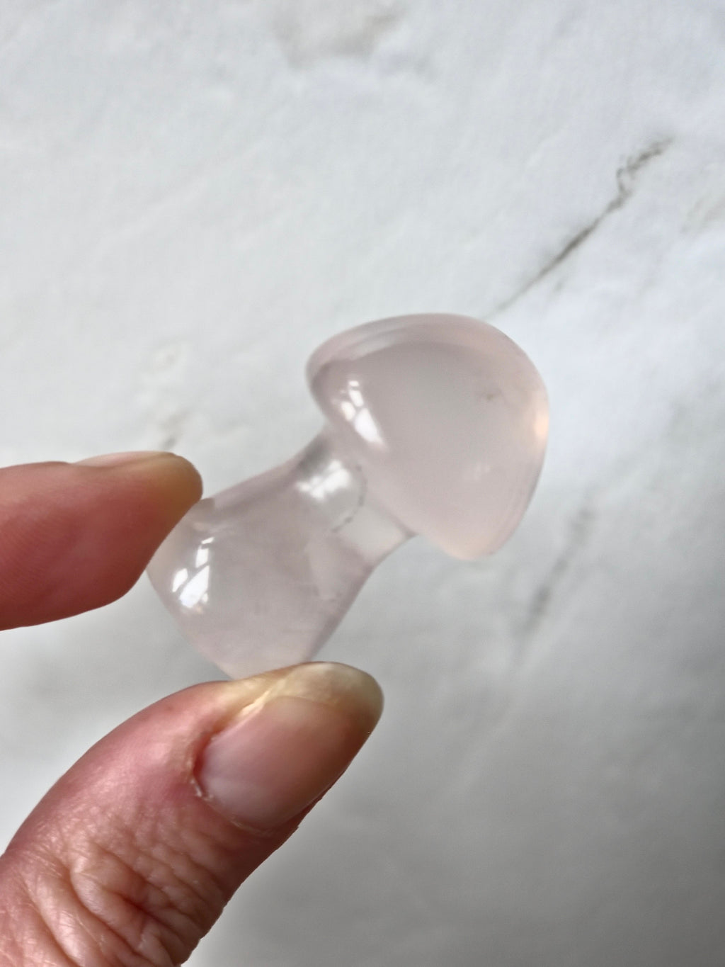 Rose quartz mushroom with asterisk