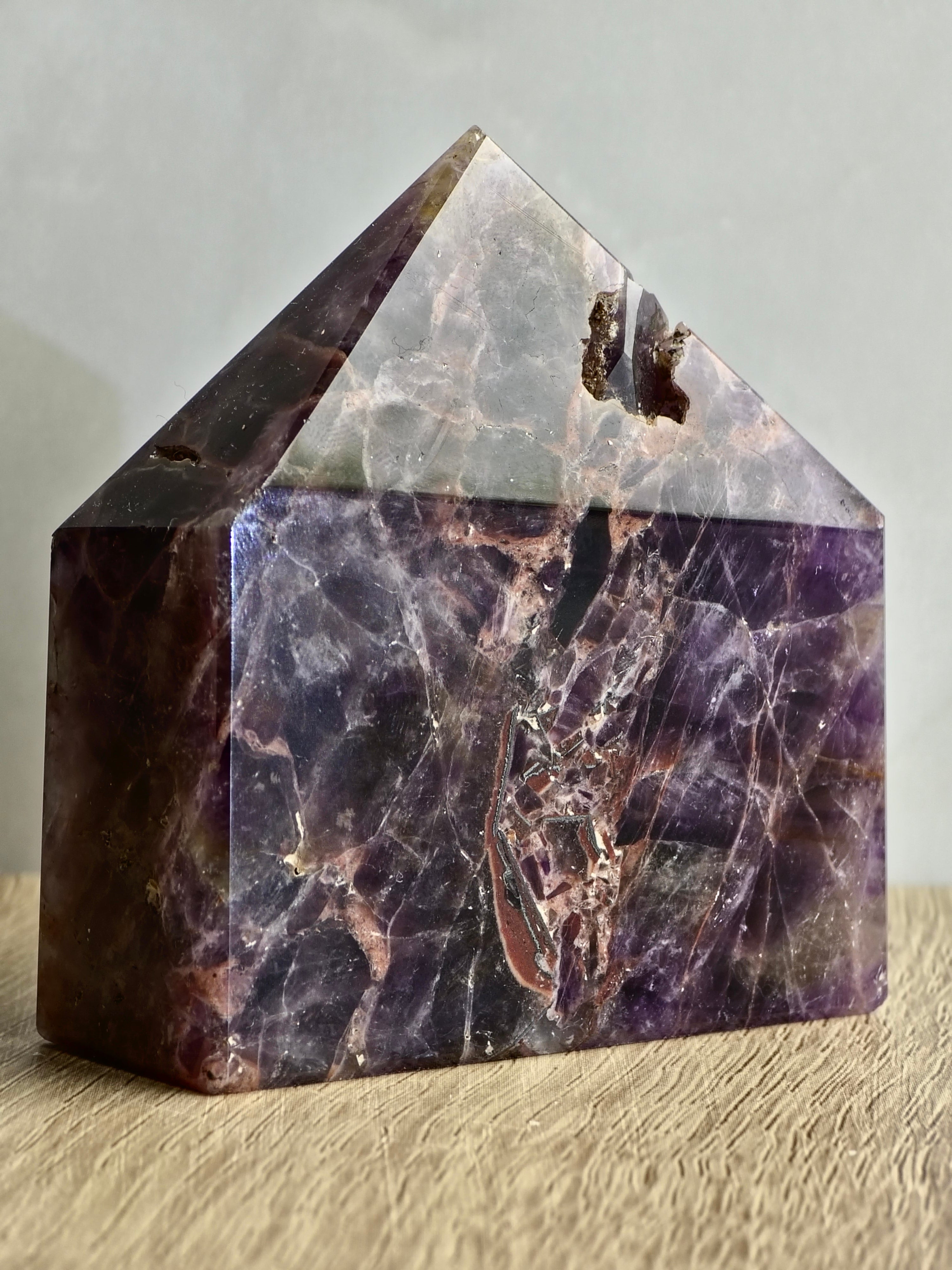 Brecciated Indian Amethyst Polished Tower