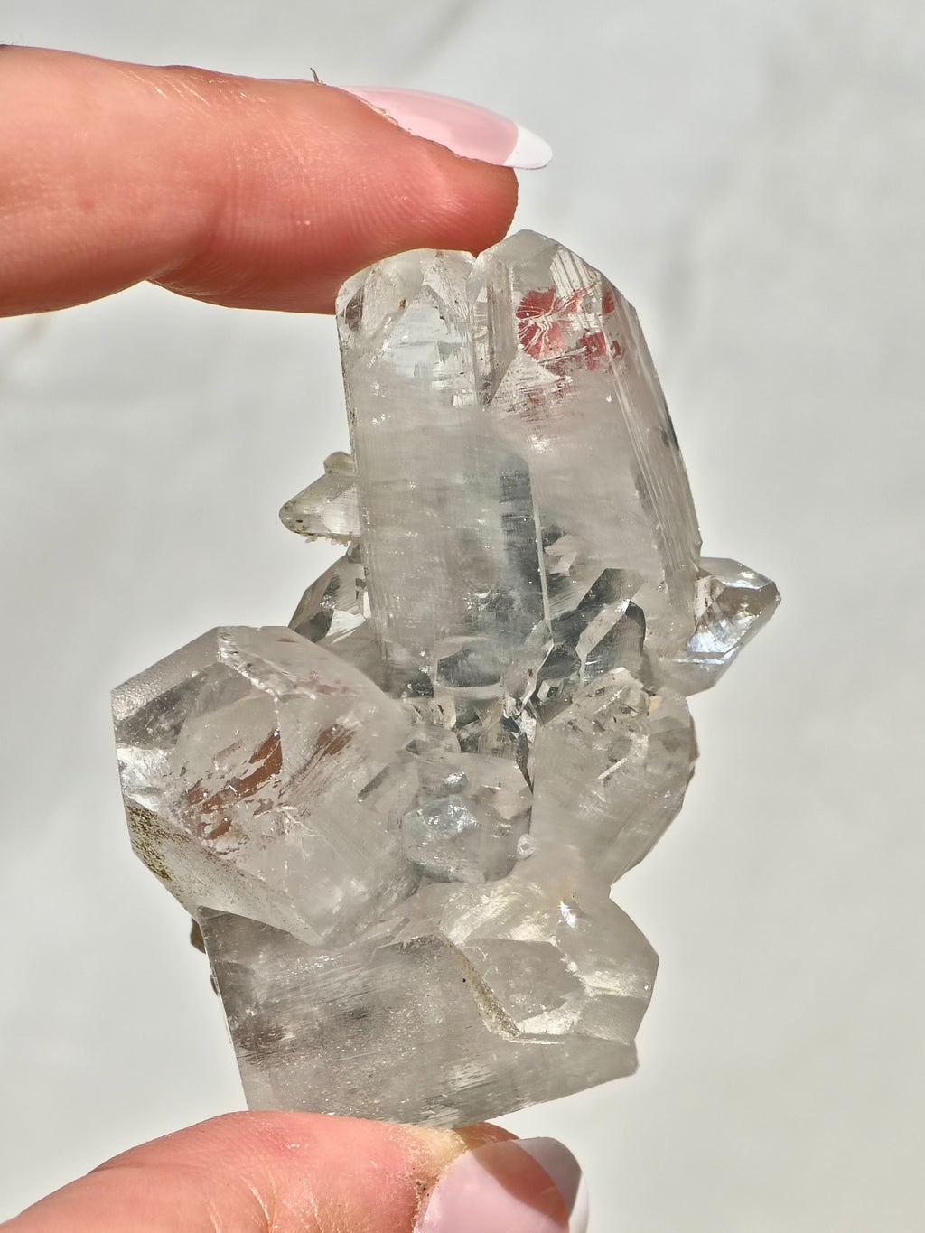 AAA Diamond Apopyllite on Blue Chalcedony