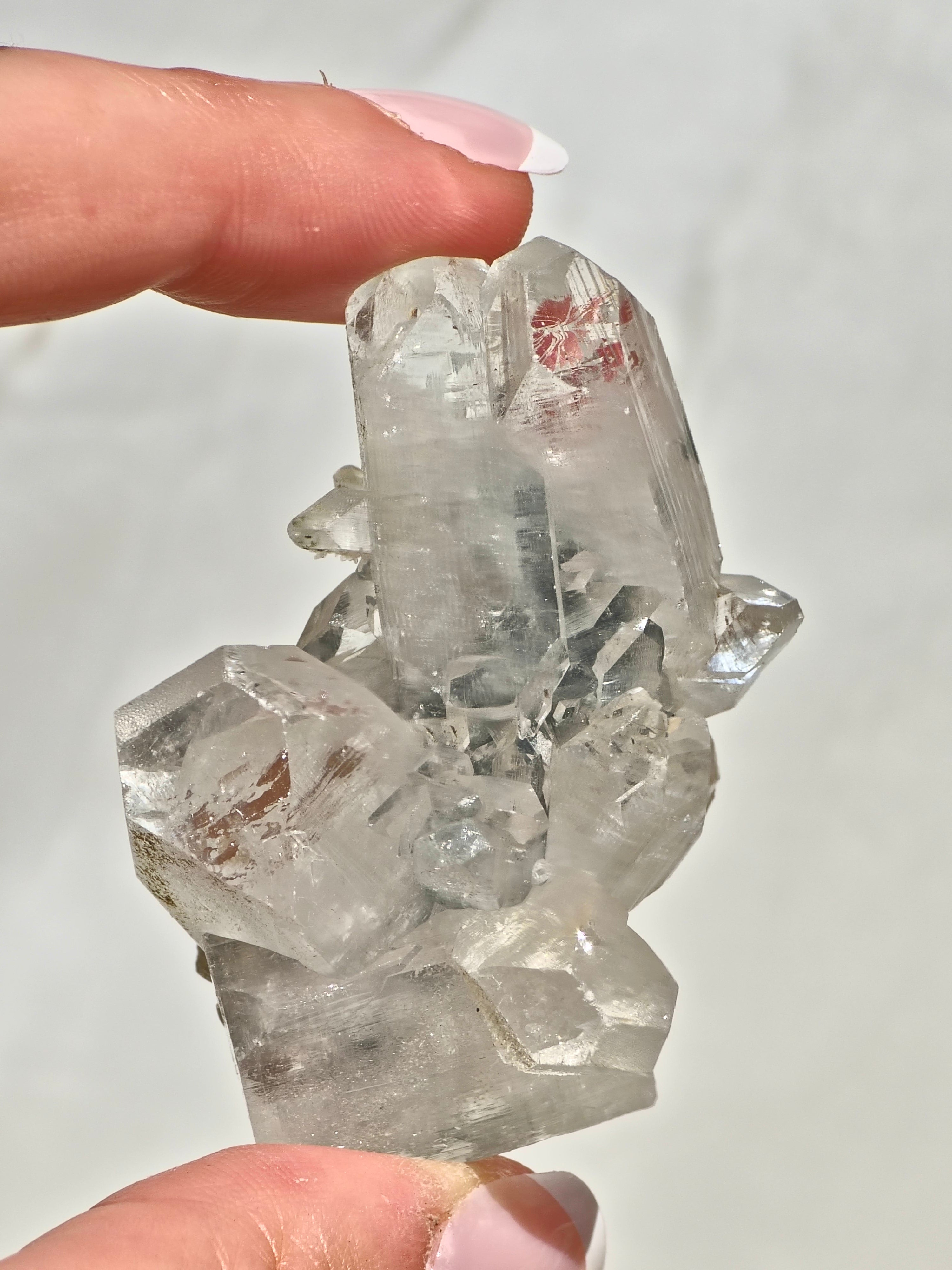 AAA Diamond Apopyllite on Blue Chalcedony