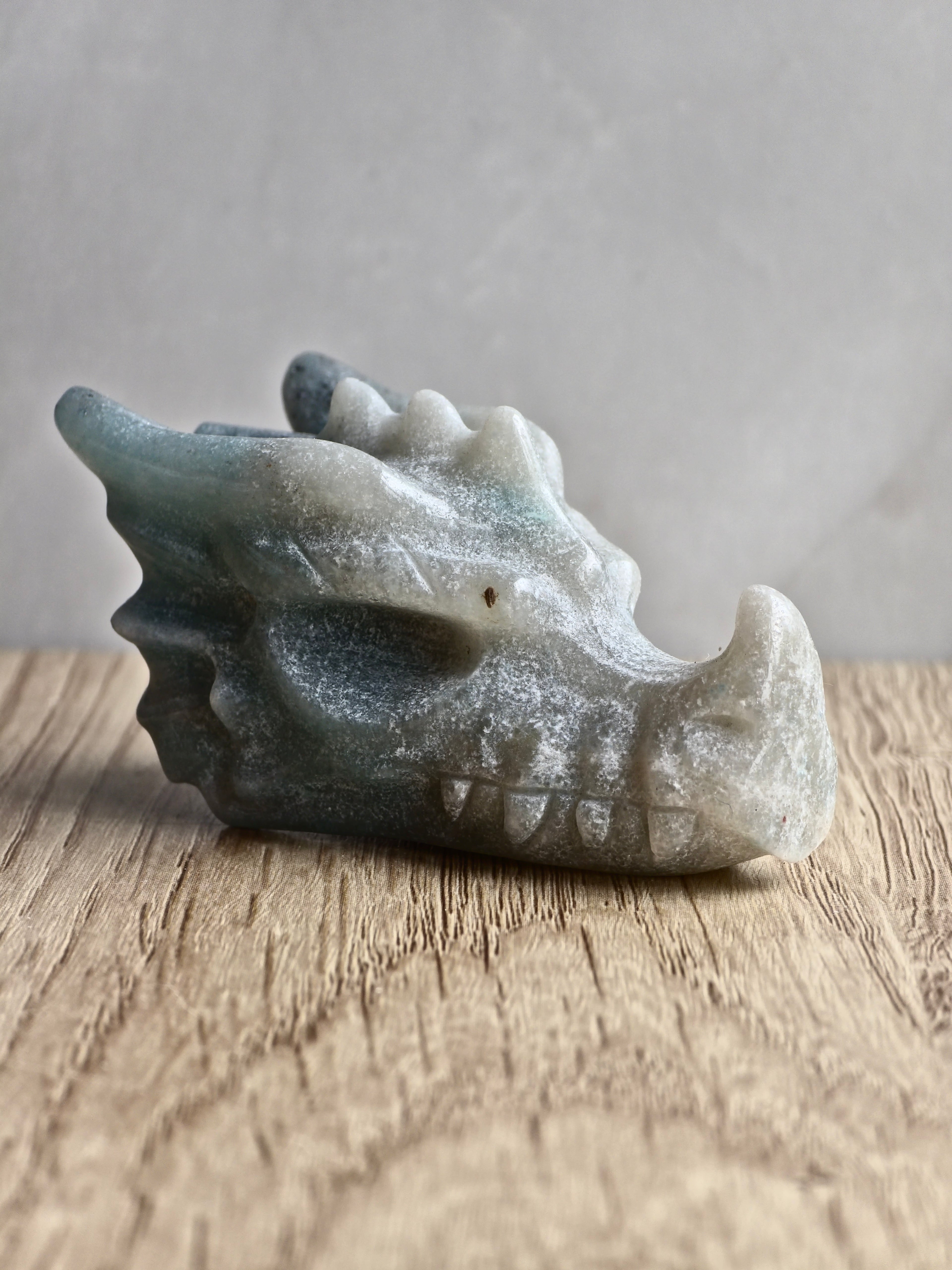 Blue Trolleite Dragon Carving