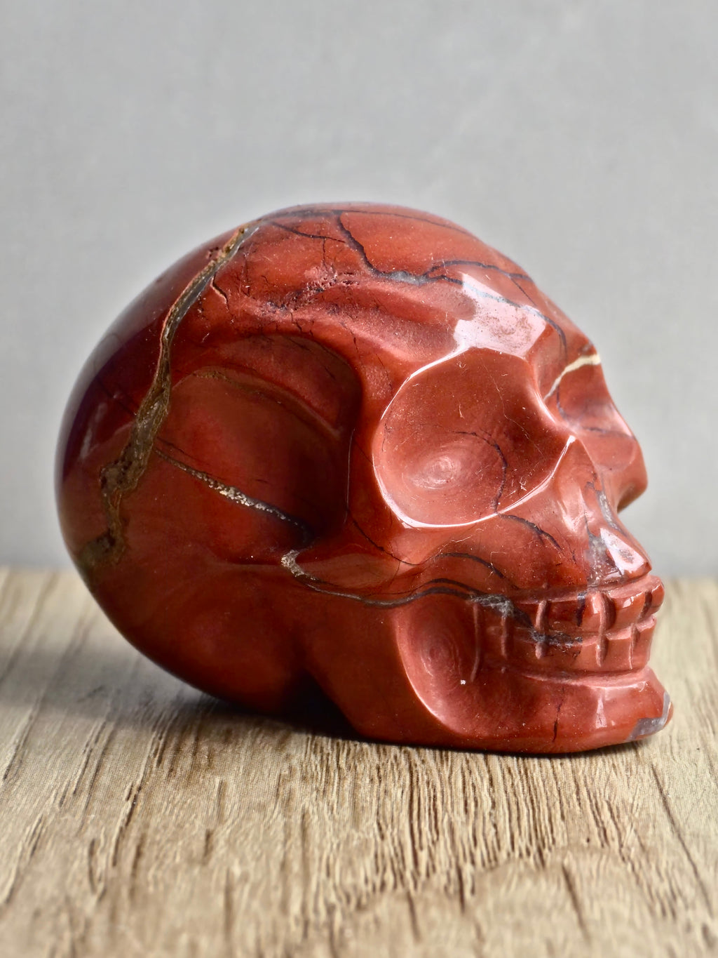 Red Jasper Skull Carving