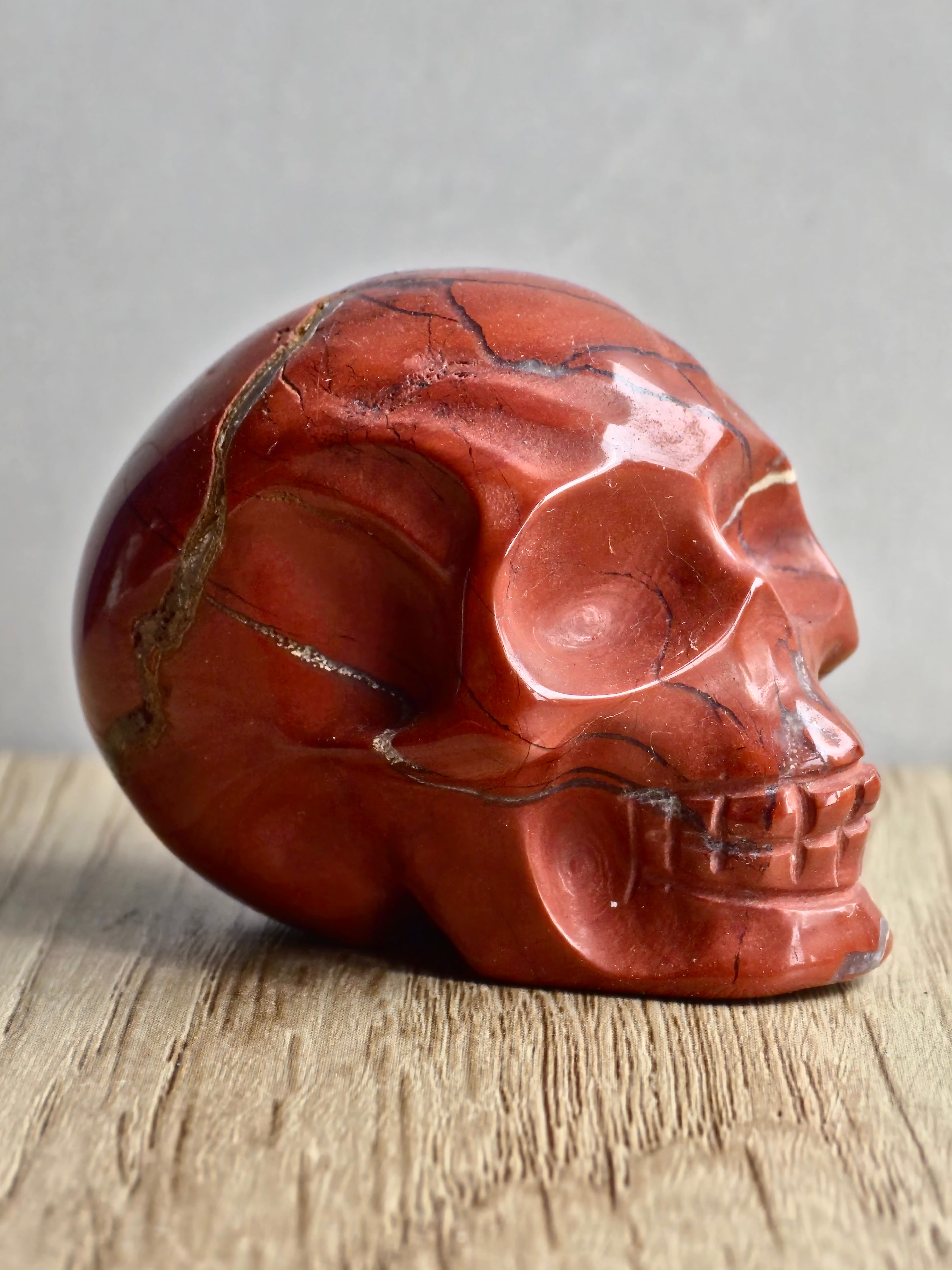 Red Jasper Skull Carving