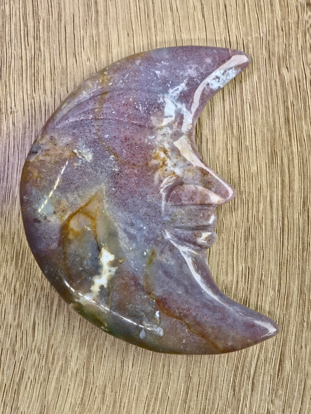 Ocean Jasper Moon — Orbicular Chalcedony (Quartz Variety)