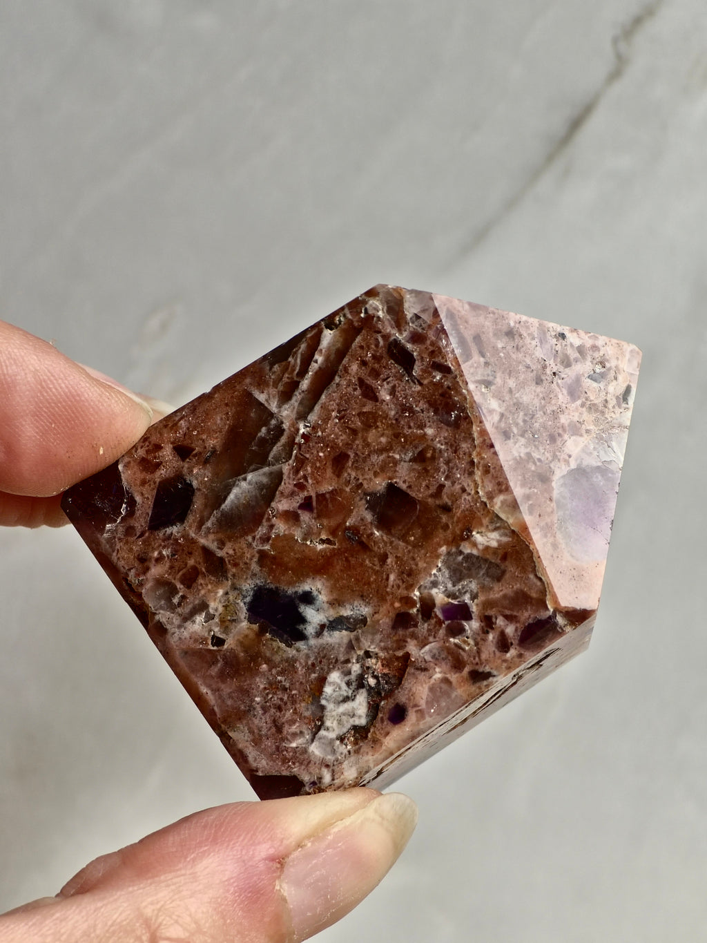 Brecciated Indian Amethyst Polished Tower