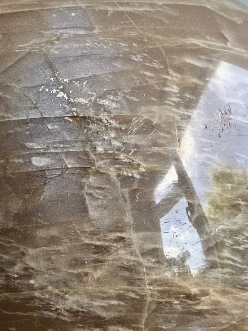 Peach Moonstone Sphere — Layered Feldspar with Strong Adularescence + Structural Zoning
