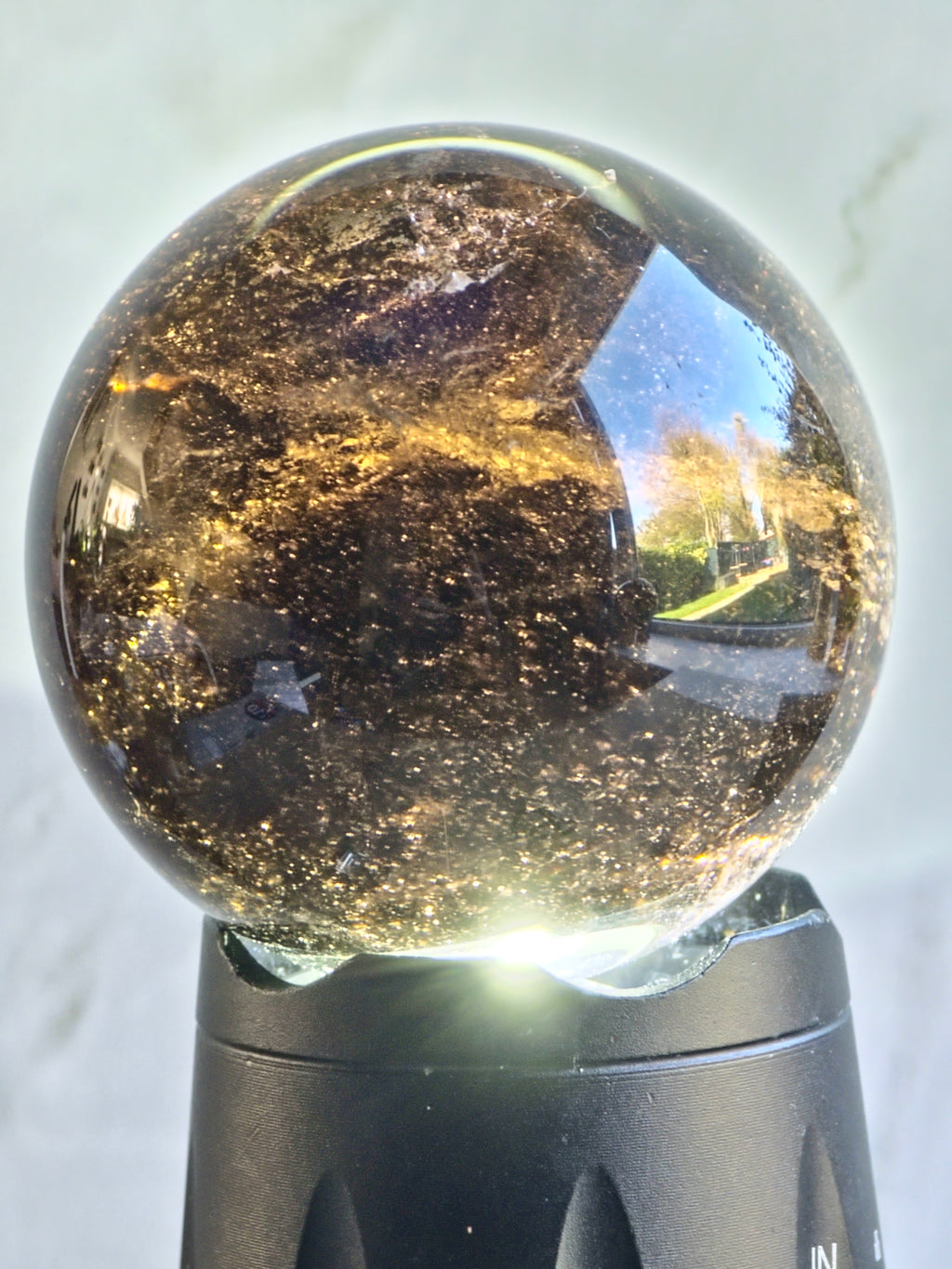 Smoky quartz sphere - b