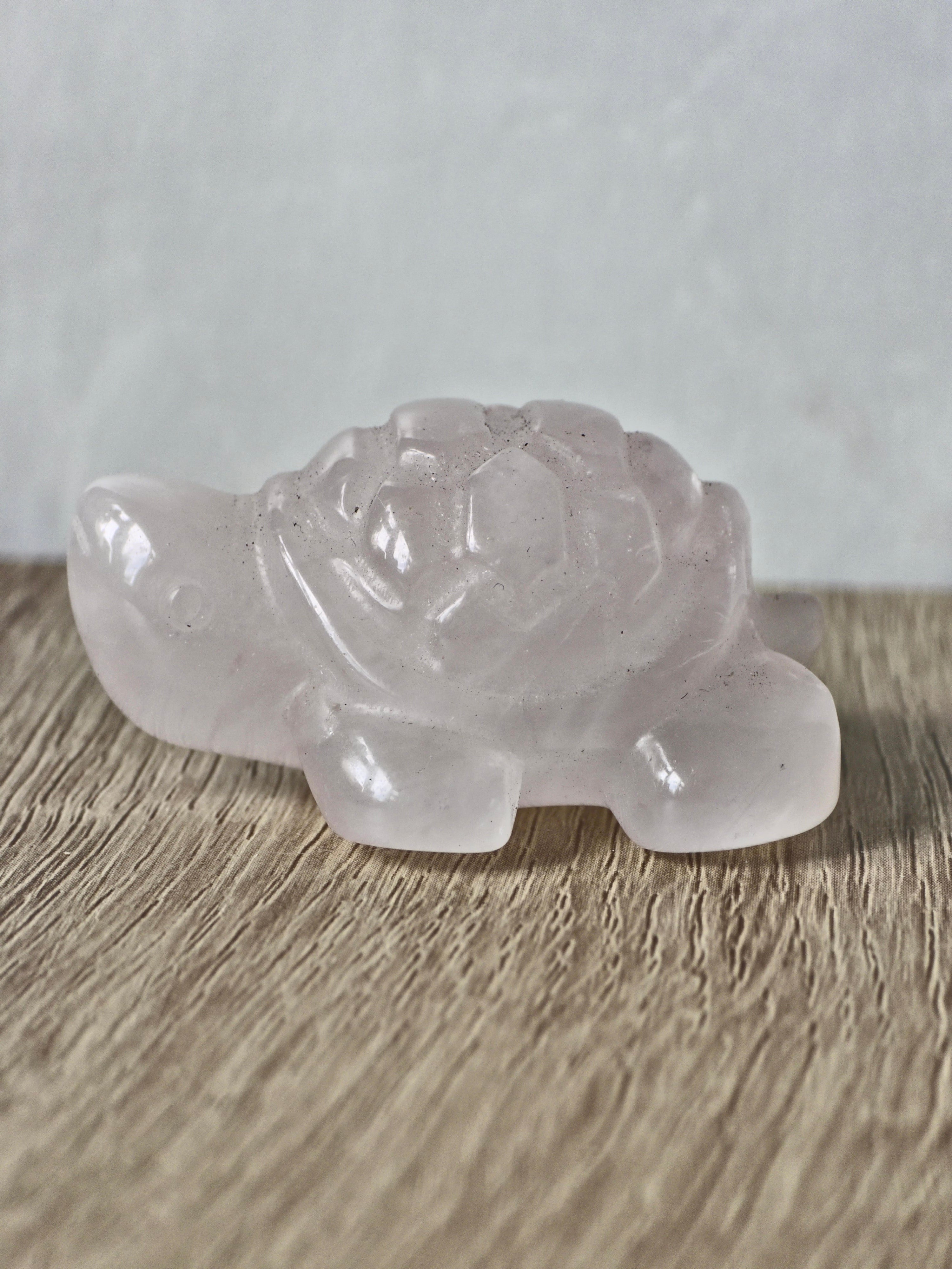 Rose quartz turtle