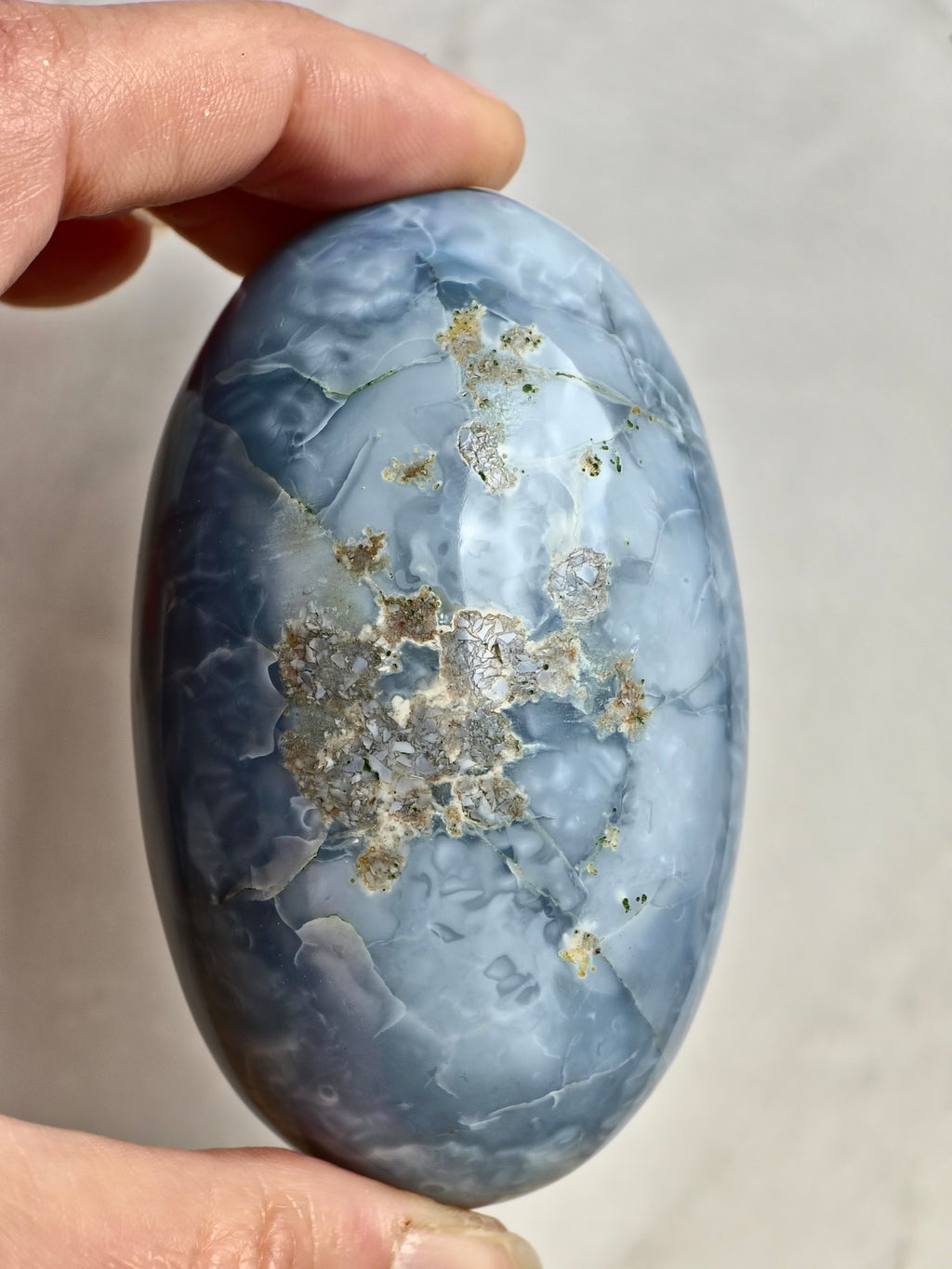 Blue Indian Opal with Moss Agate Inclusions