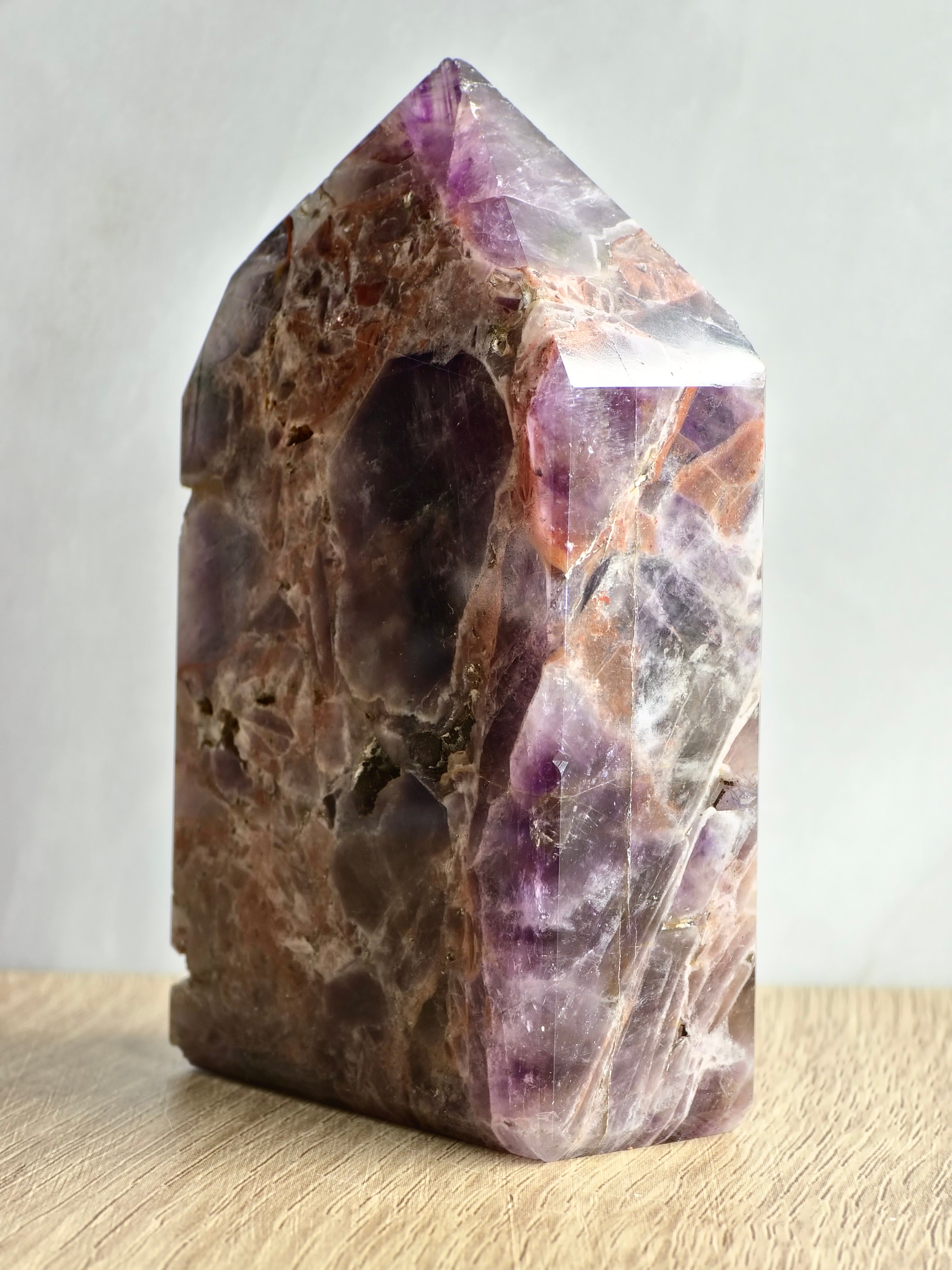 Brecciated Indian Amethyst Polished Tower