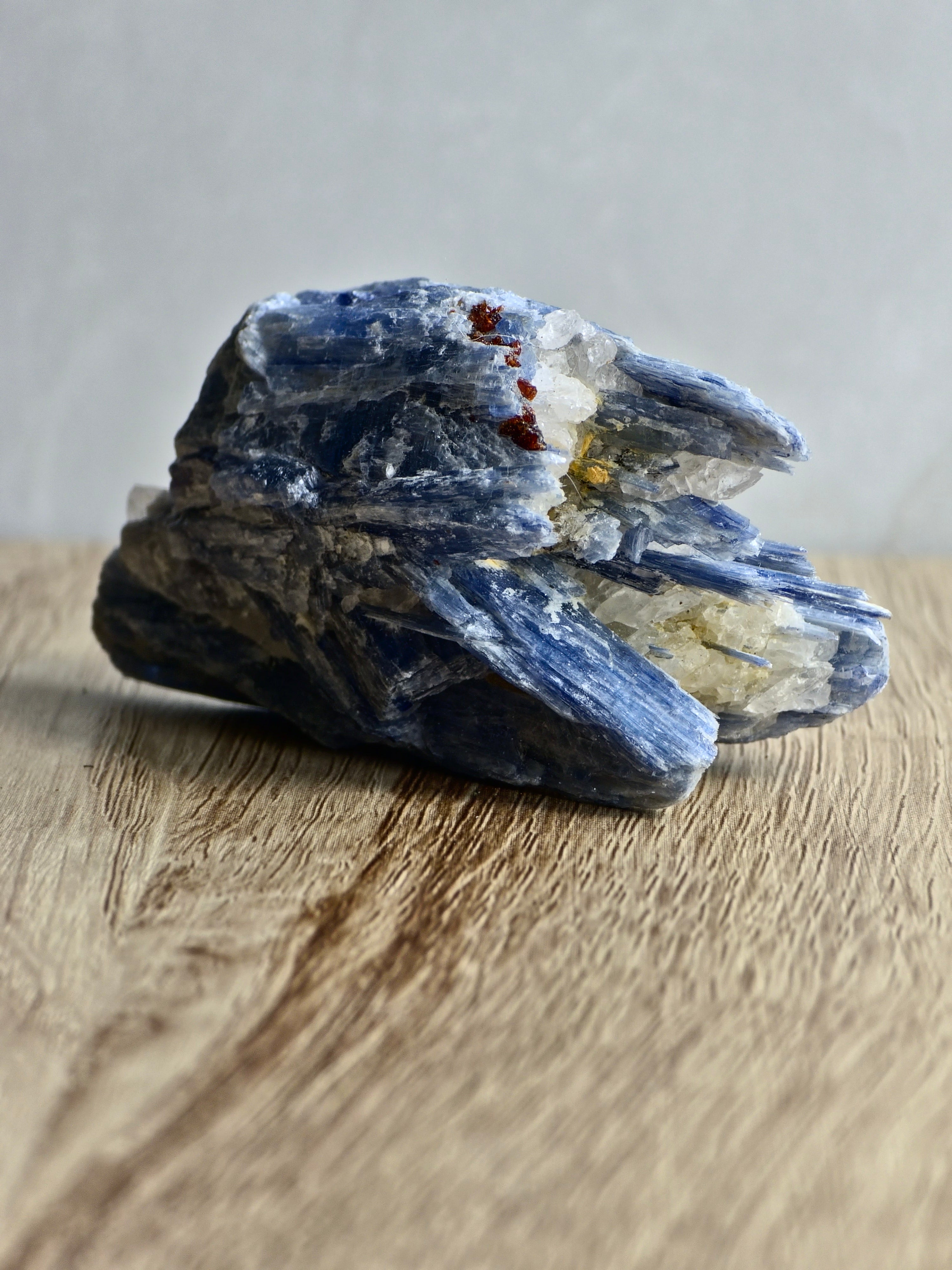 Blue Kyanite on Quartz — Bladed Crystal Growth with Quartz Matrix