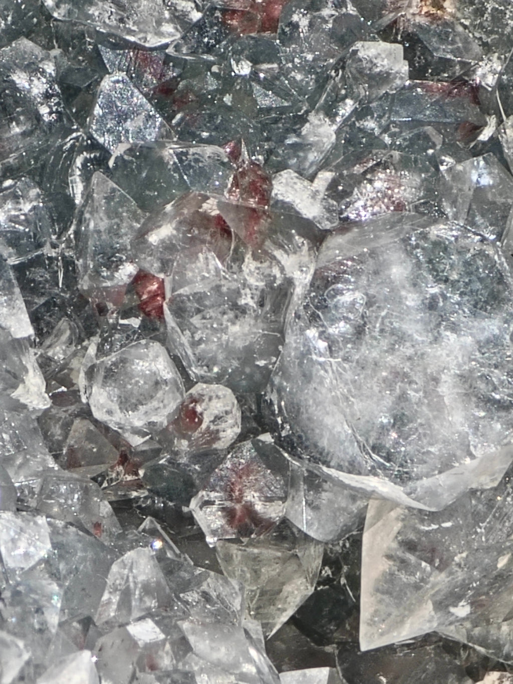 AAA Diamond Apophyllite on Blue Chalcedony with Red Heulandite