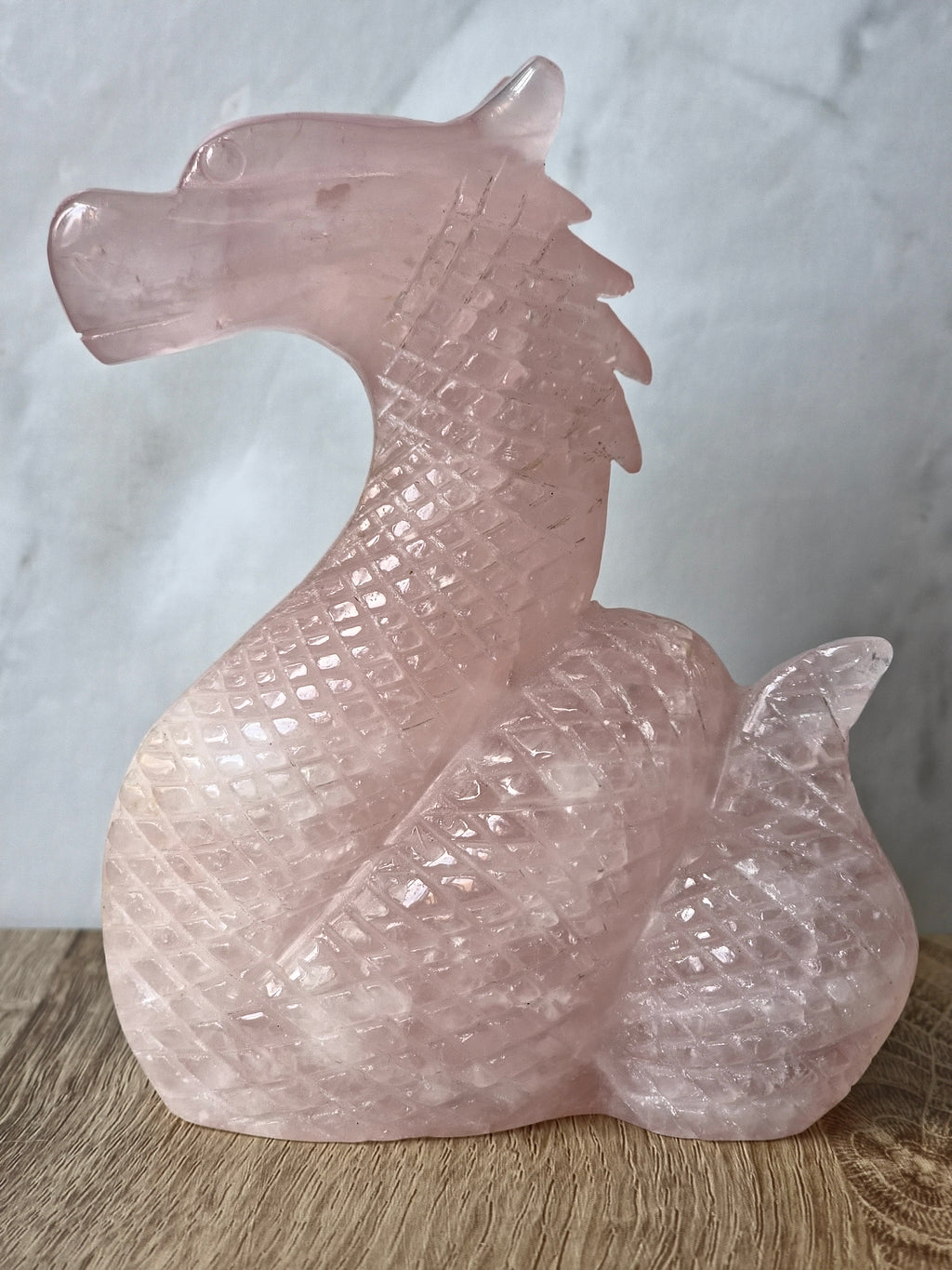 Rose quartz dragon
