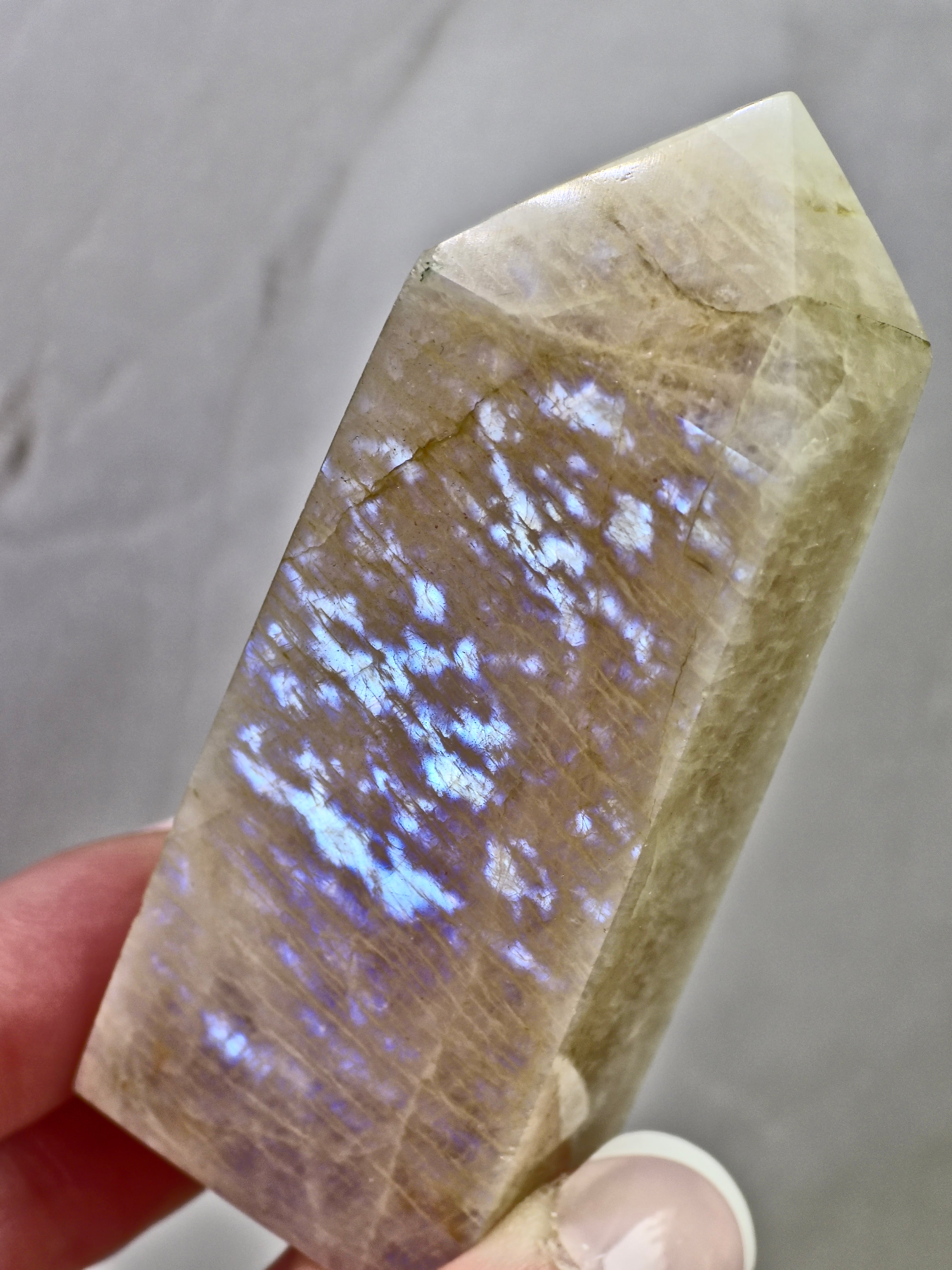 Moonstone Tower — Feldspar with Blue Adularescence