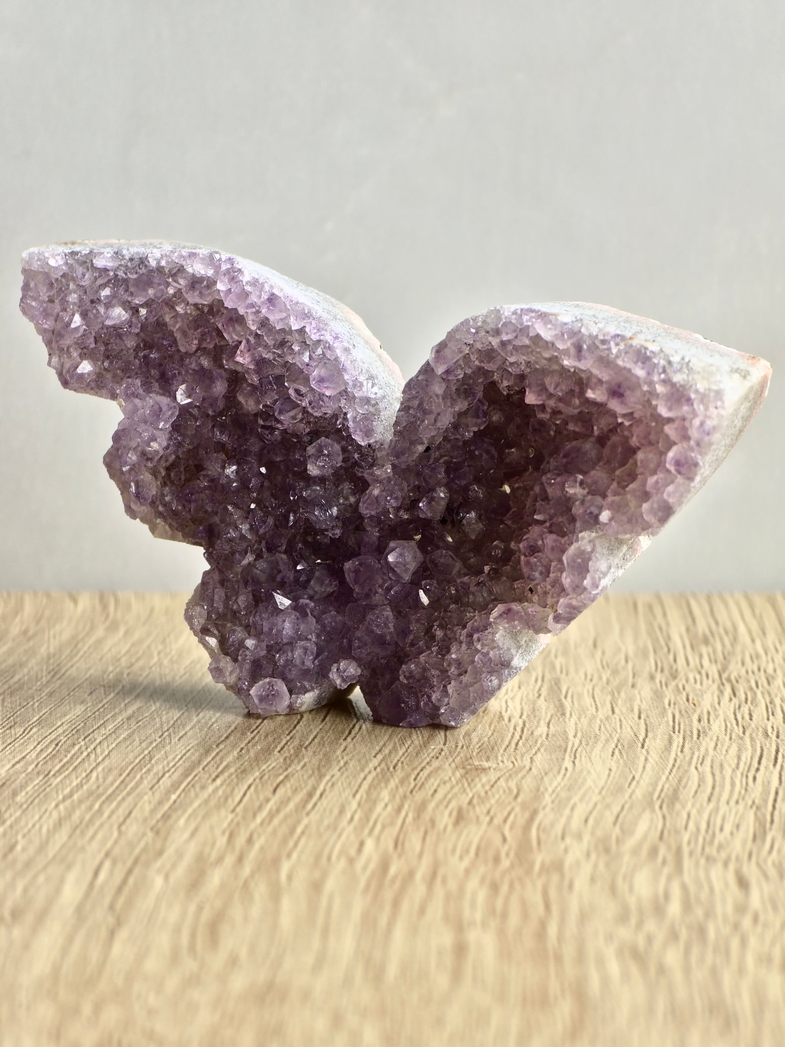 Amethyst Druzy Butterfly Carving