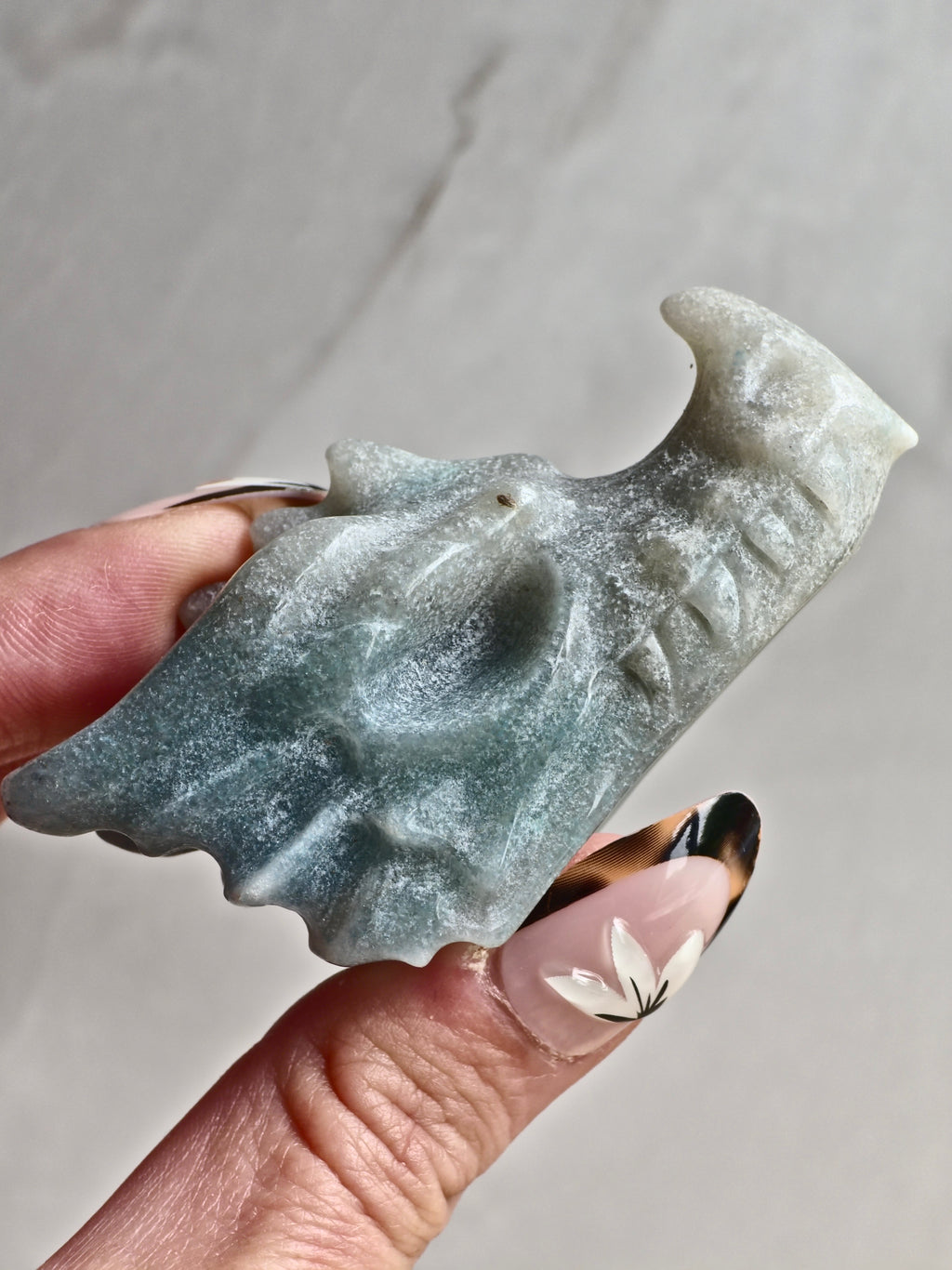 Blue Trolleite Dragon Carving