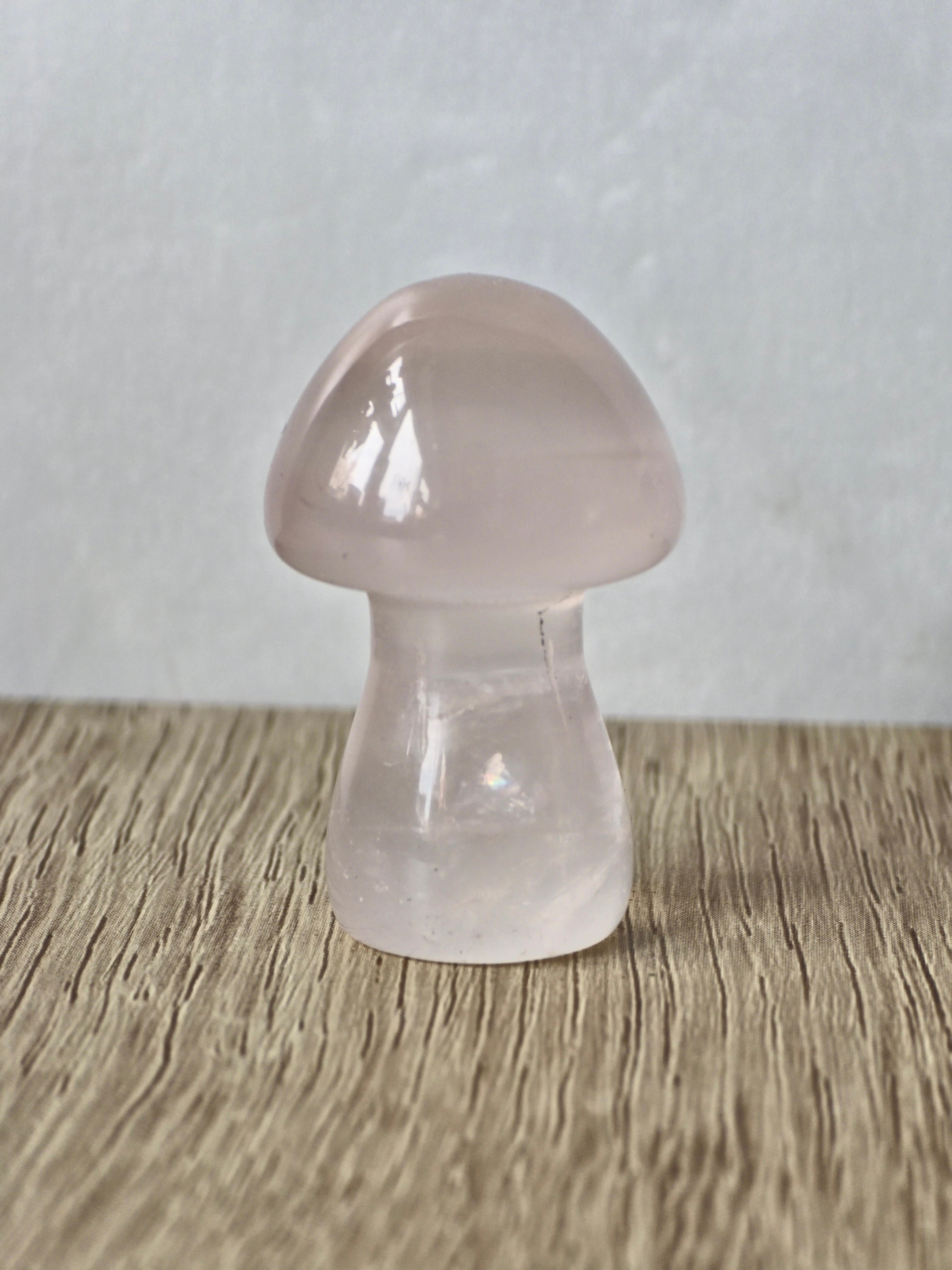 Rose quartz mushroom with asterisk