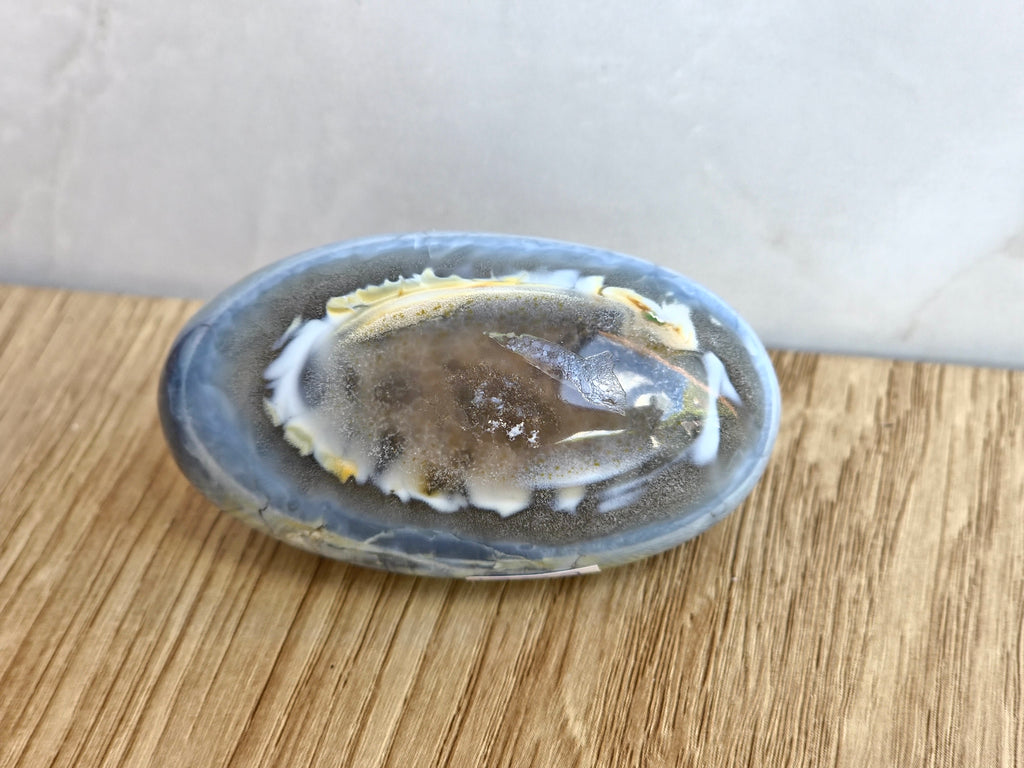 Blue Indian Opal with Moss Agate Inclusion