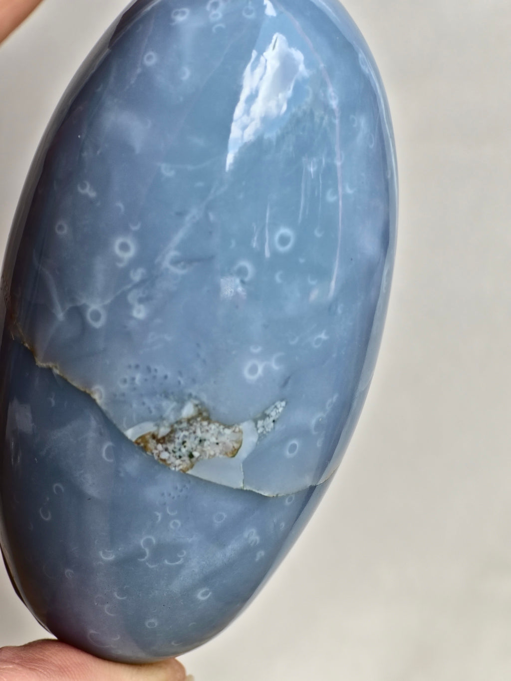 Blue Indian Opal with Moss Agate  Inclusion