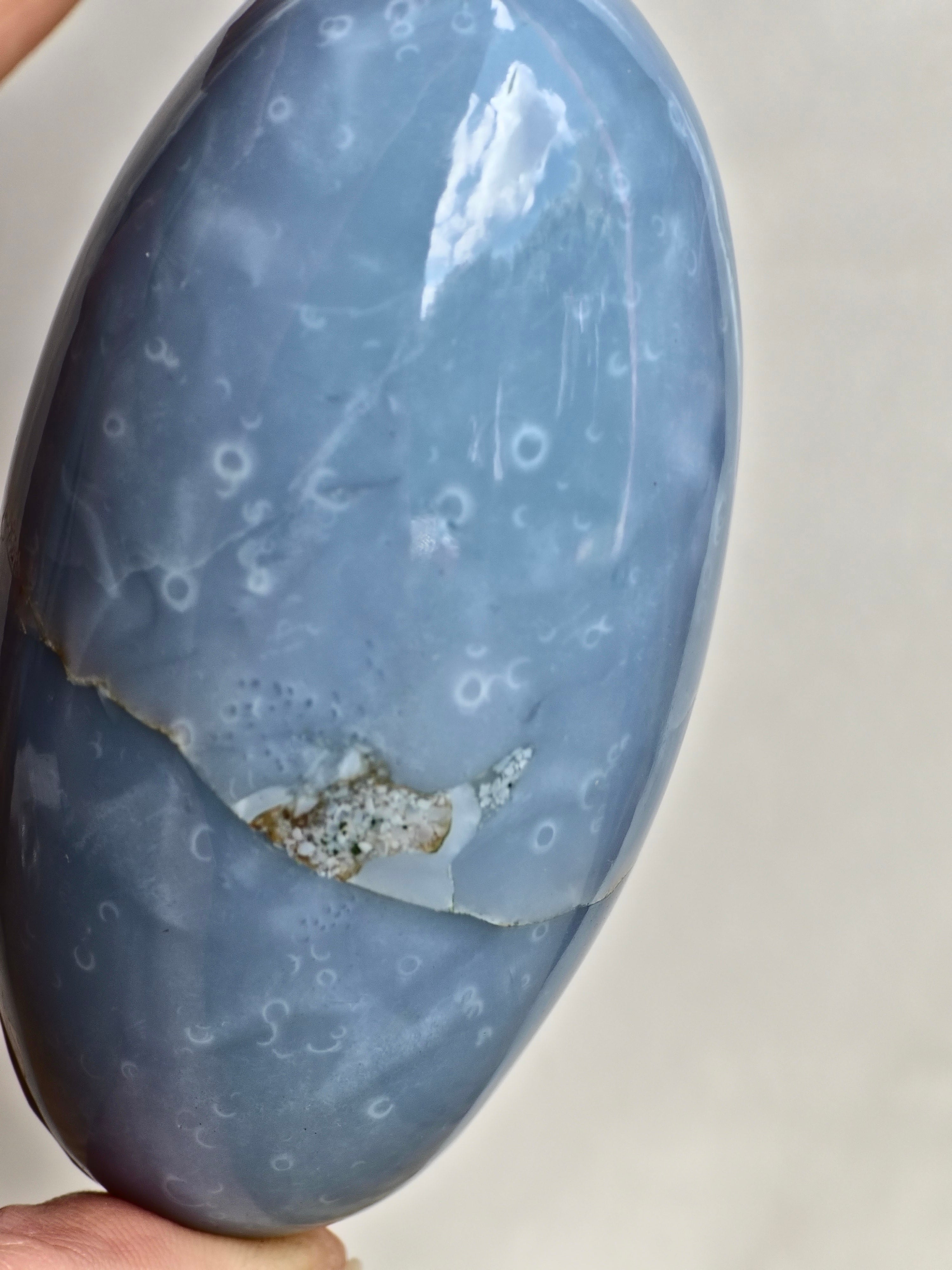 Blue Indian Opal with Moss Agate  Inclusion