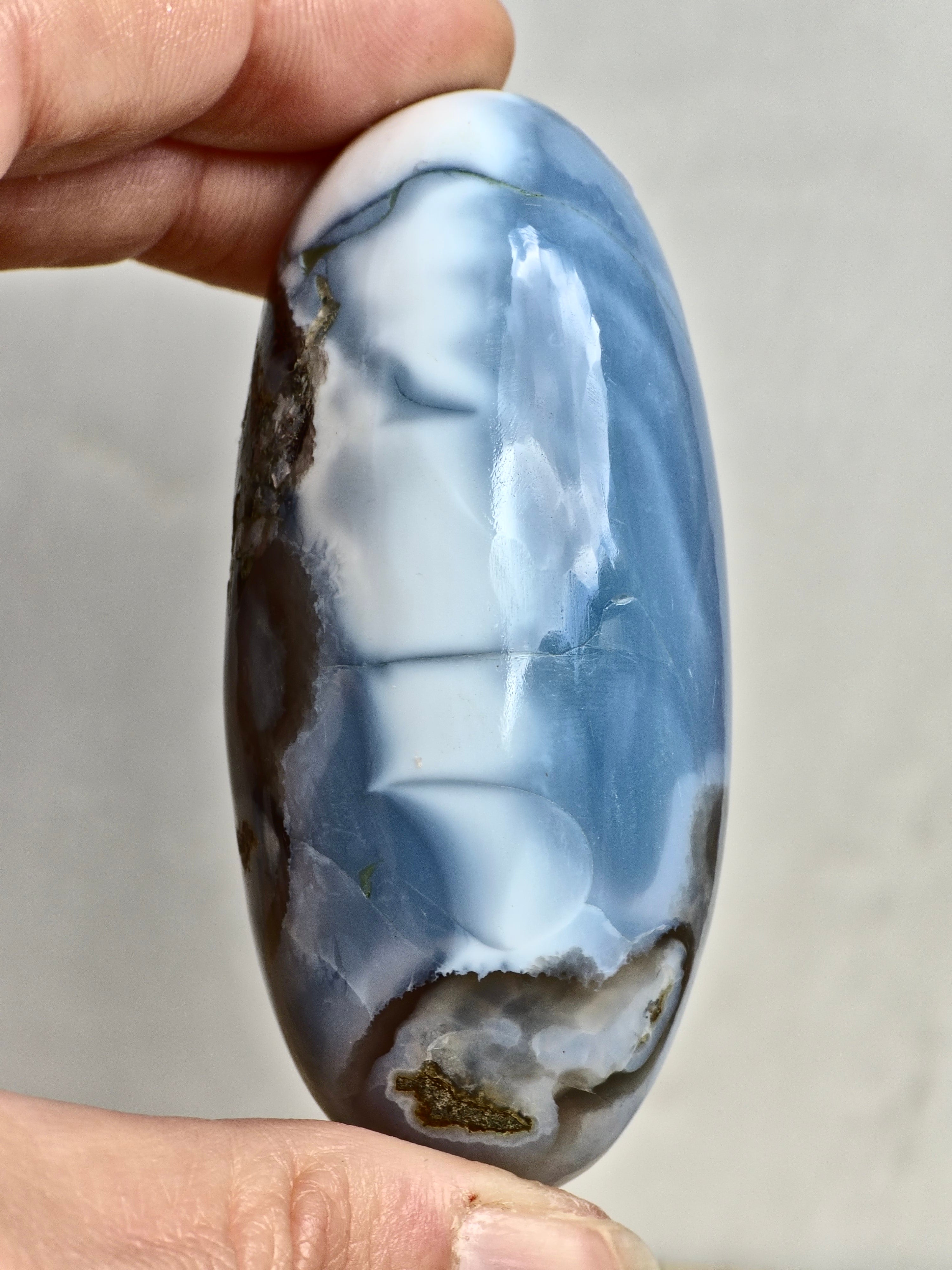 Blue Indian Opal with Moss Agate Inclusions Shiva