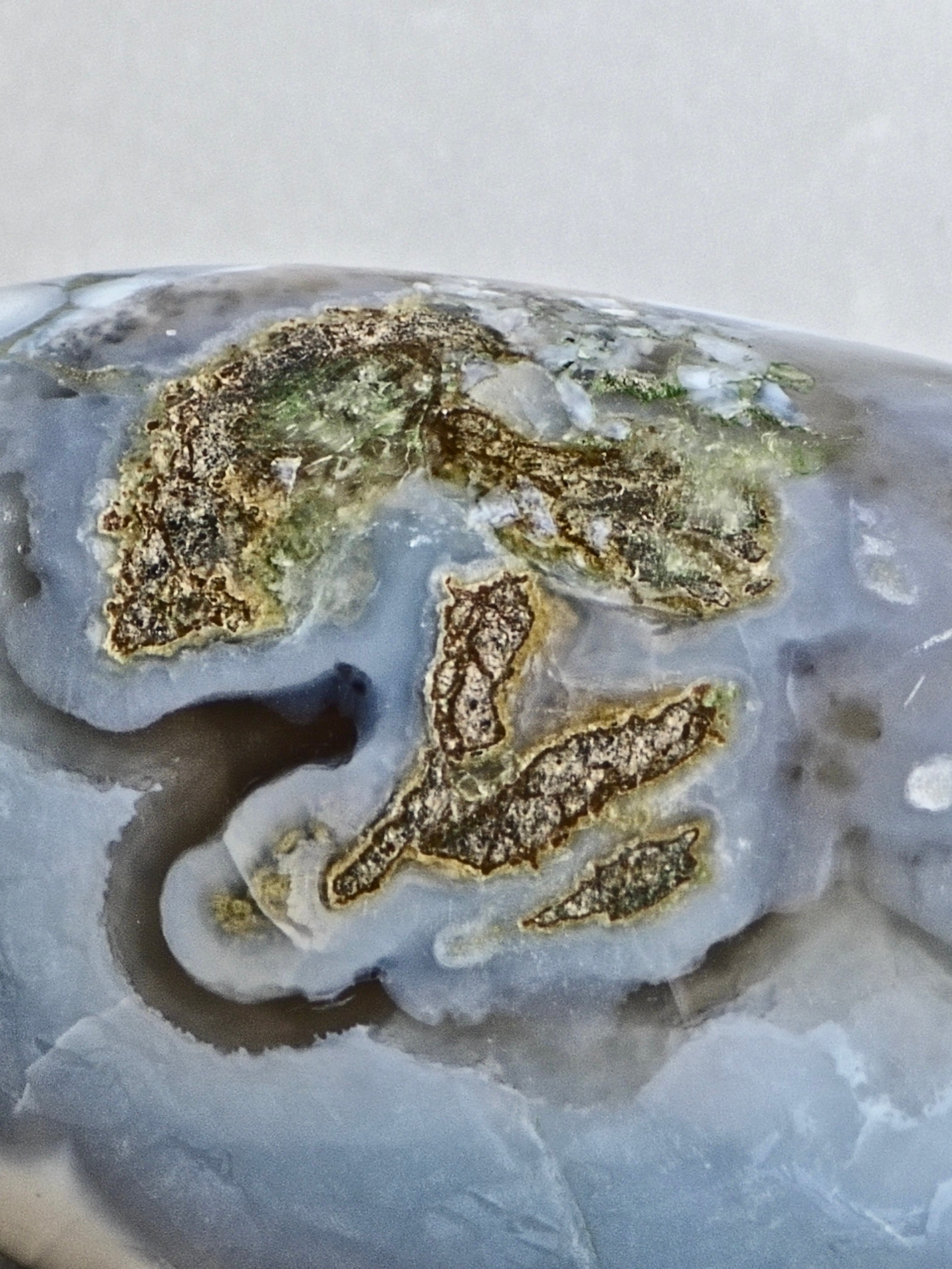Blue Indian Opal with Moss Agate Inclusions Shiva