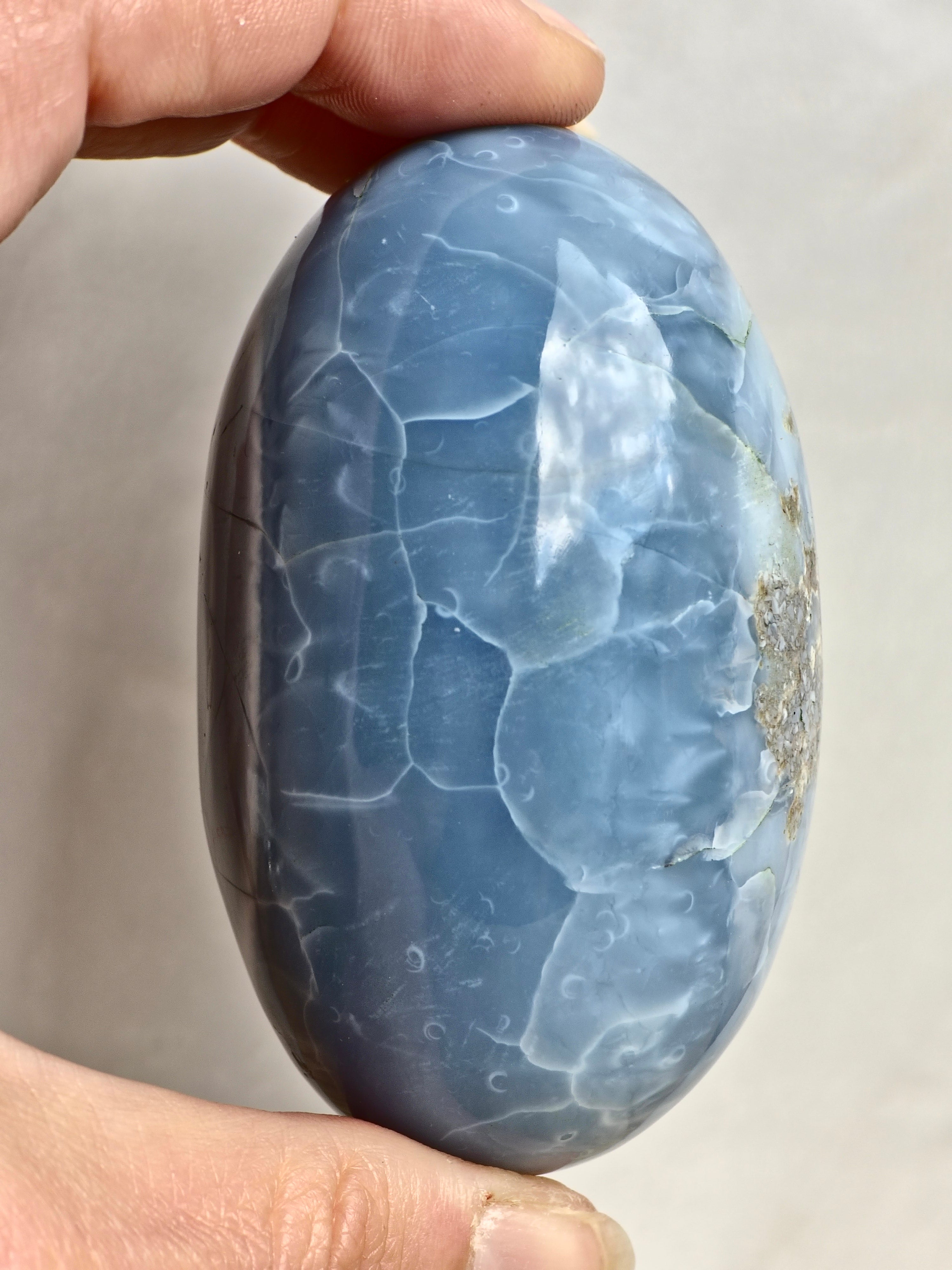 Blue Indian Opal with Moss Agate Inclusions