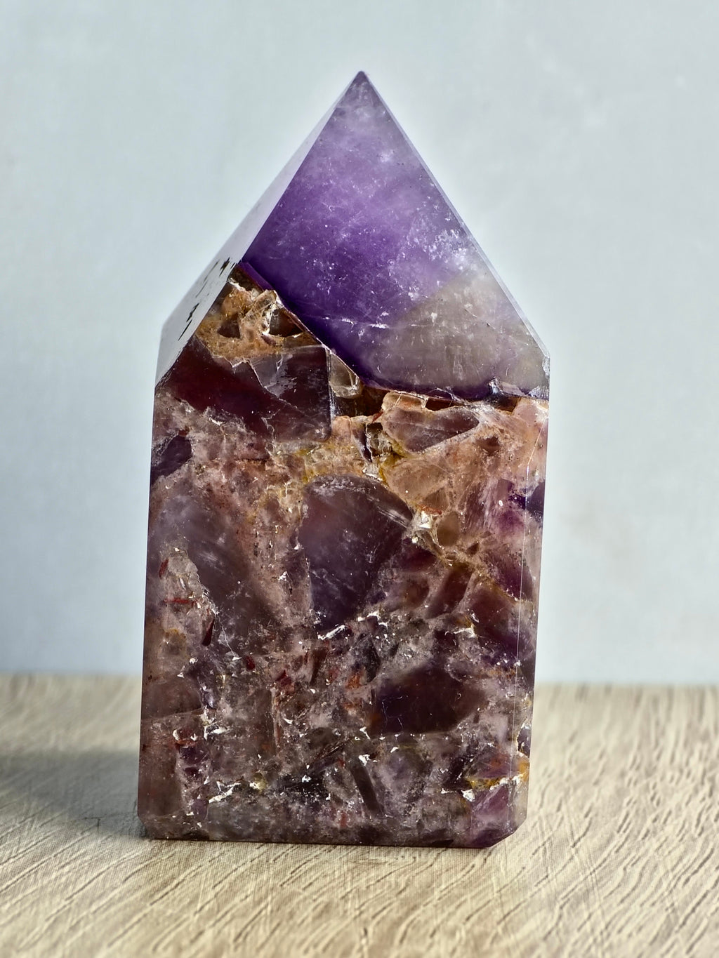 Brecciated Indian Amethyst Polished Tower