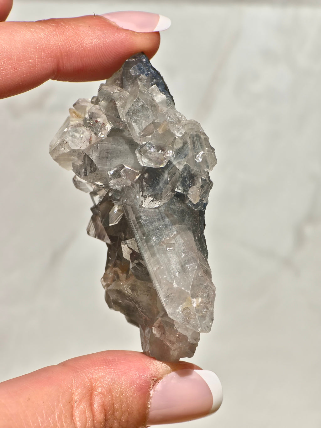 Diamond Apophyllite on Blue Chalcedony Cluster (AAA grade)