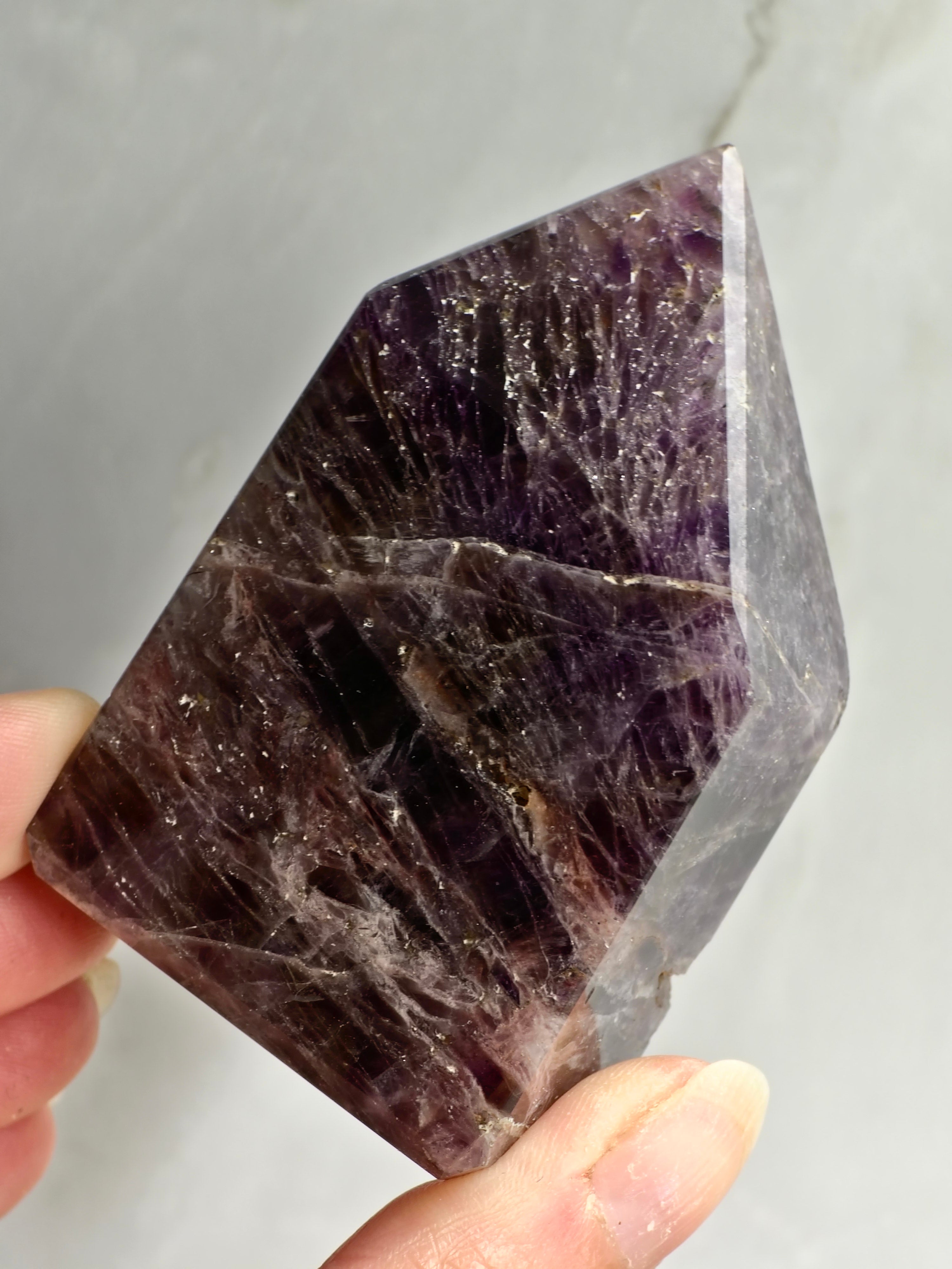 Brecciated Indian Amethyst Polished Tower