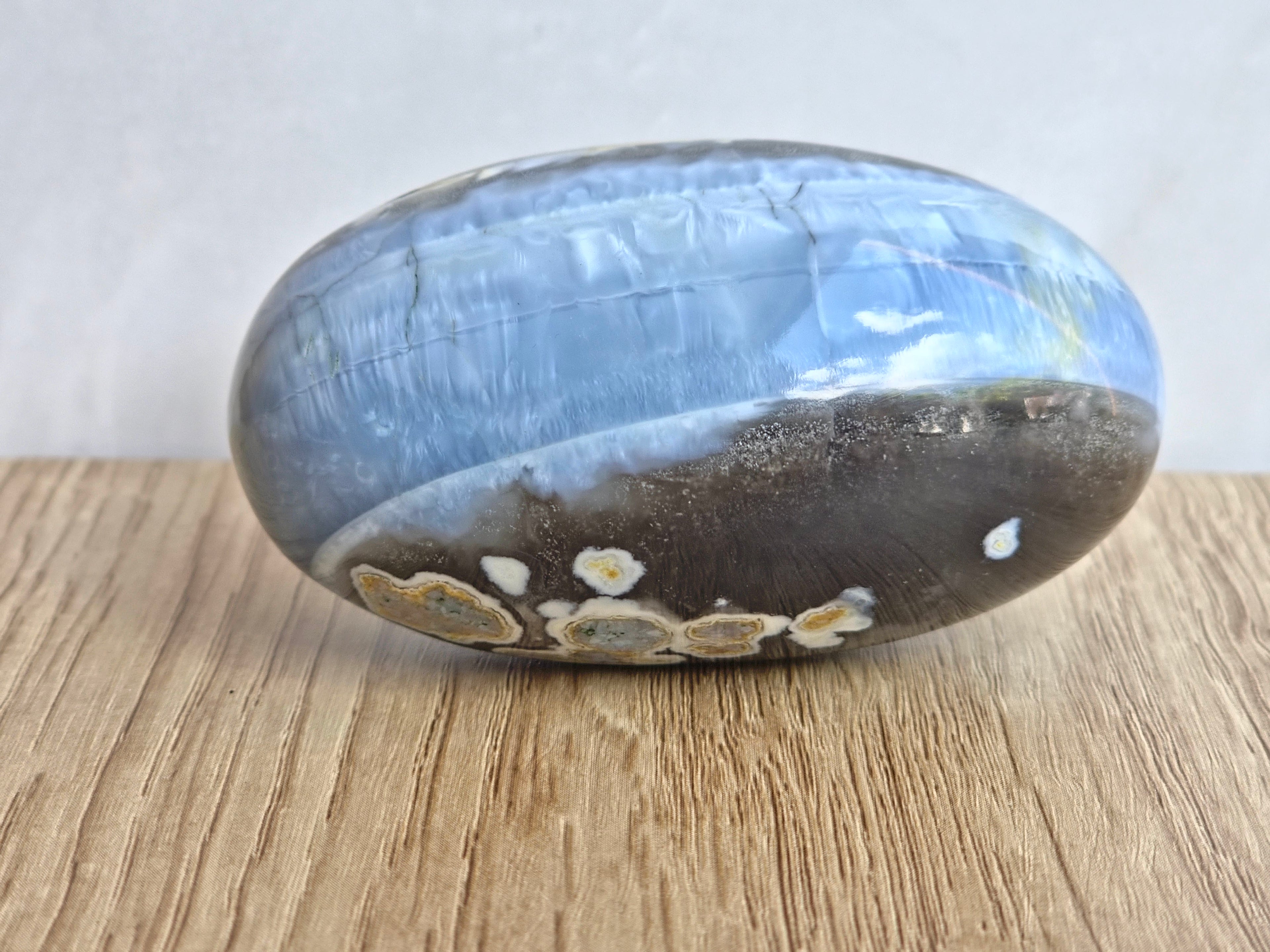 Blue Indian Opal with Moss Agate Inclusion