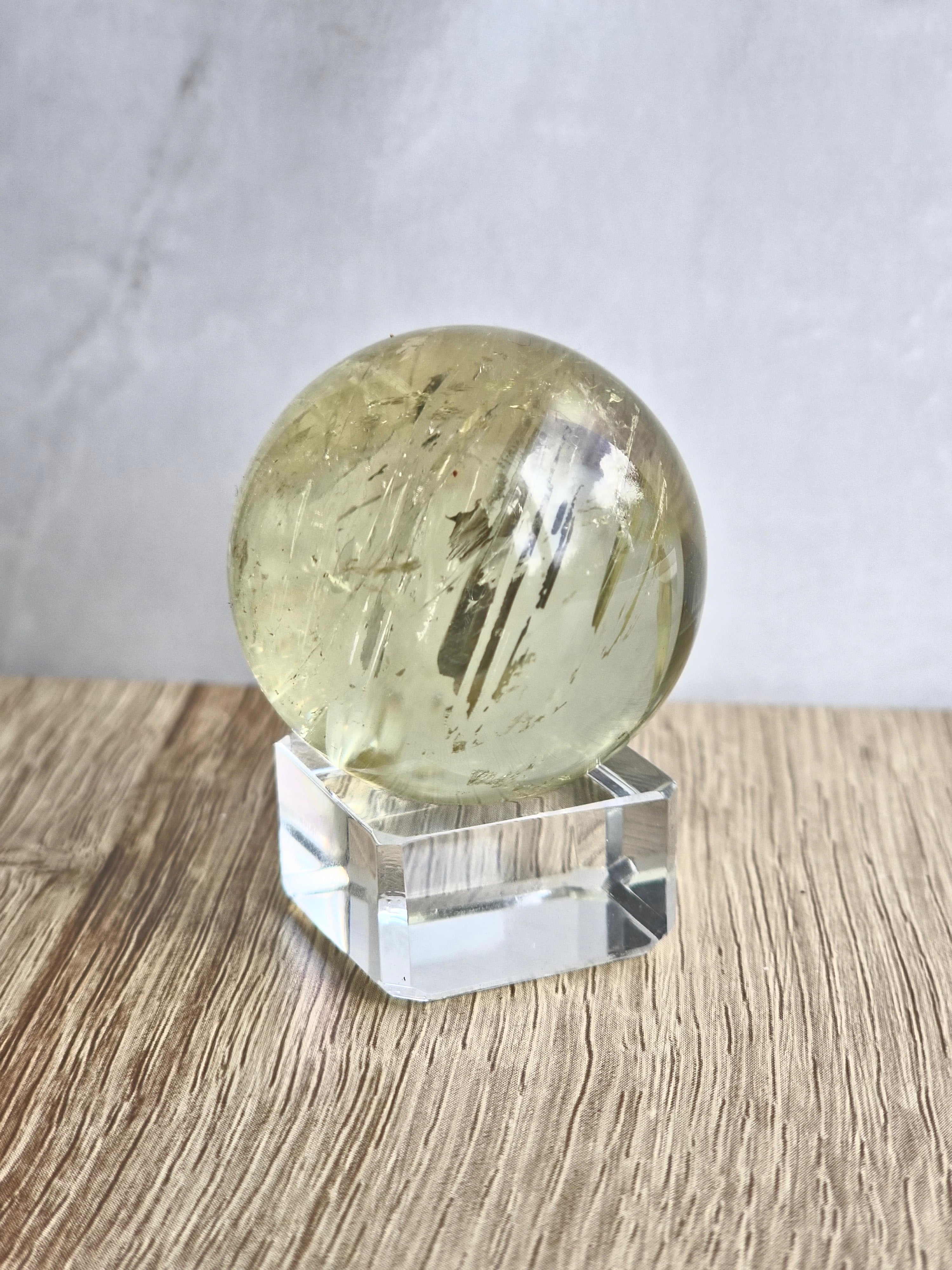 Citrine sphere with rainbows