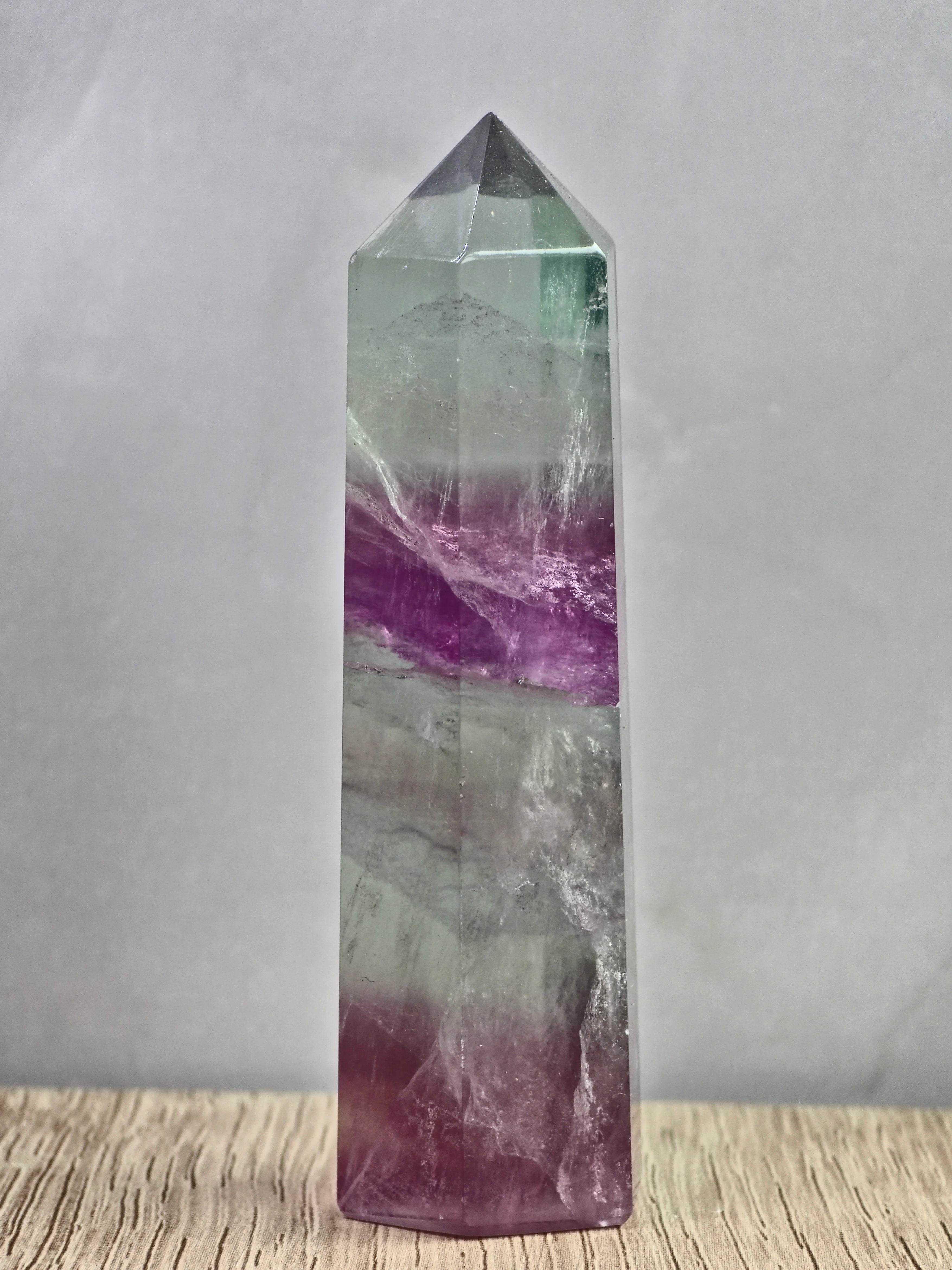Banded Fluorite Tower – Green & Purple Growth Zoning