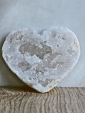 Quartz druzy geode heart