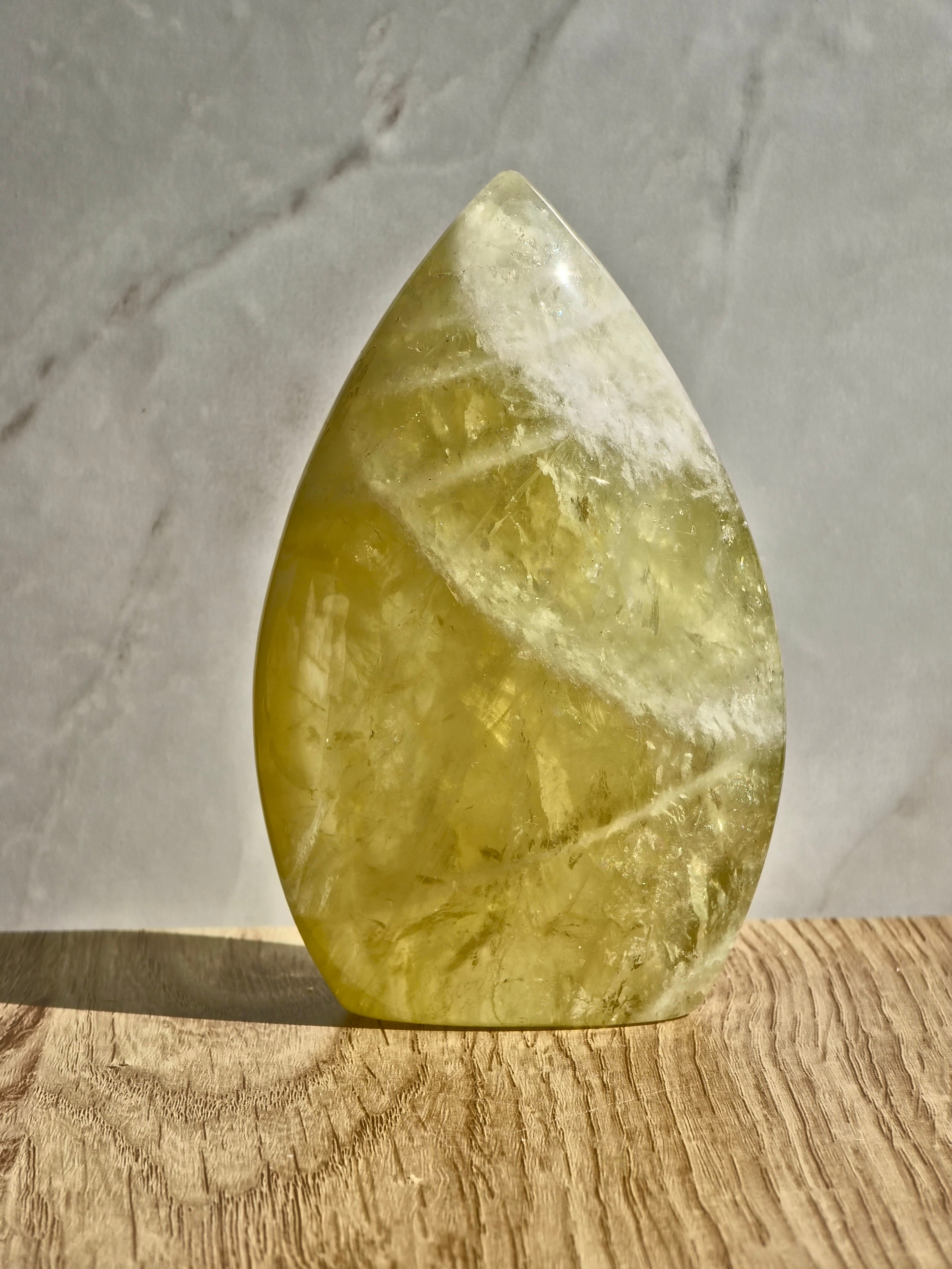 Heat treated Citrine Polished Flame