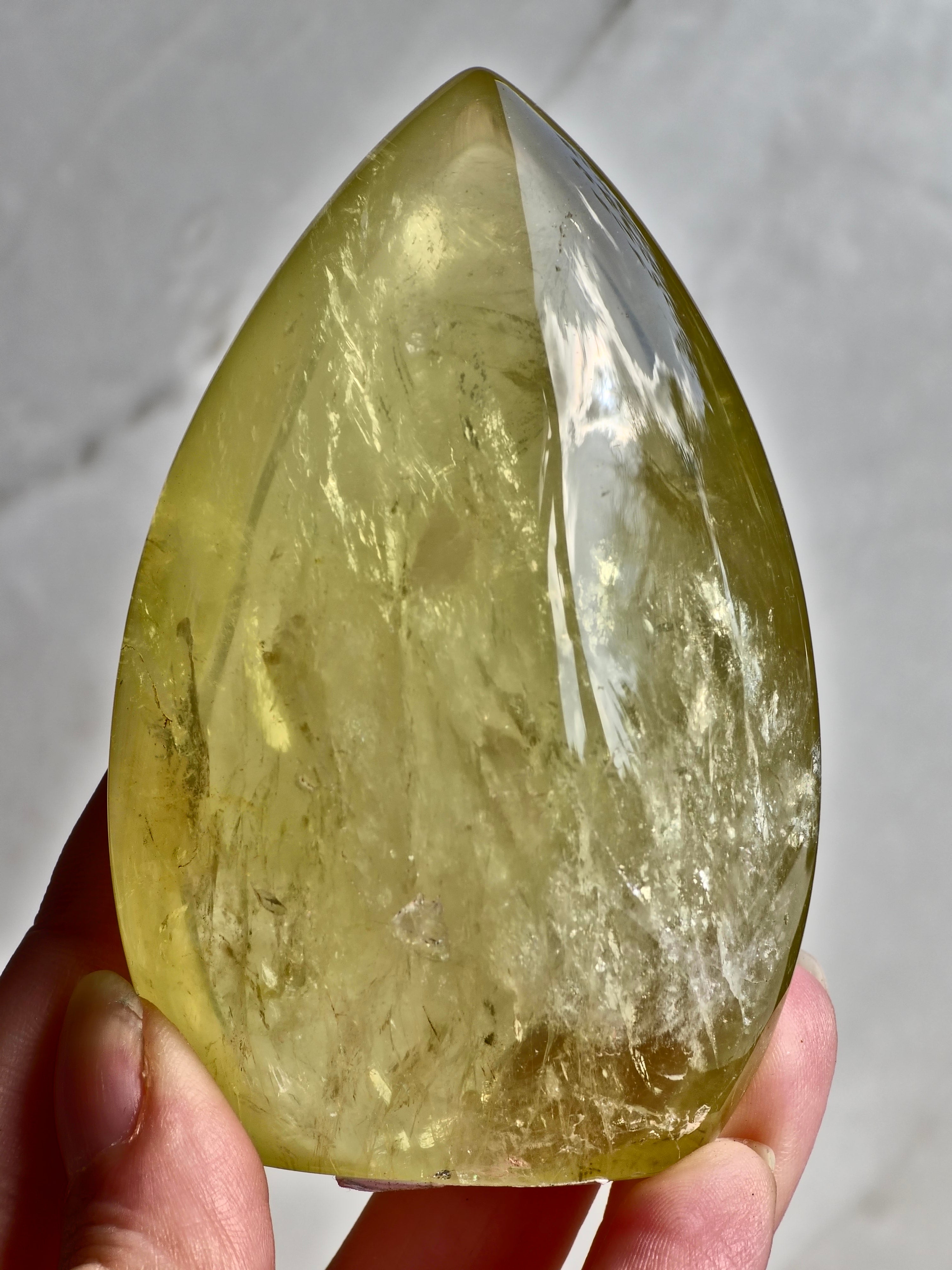 Heat treated Citrine Polished Flame