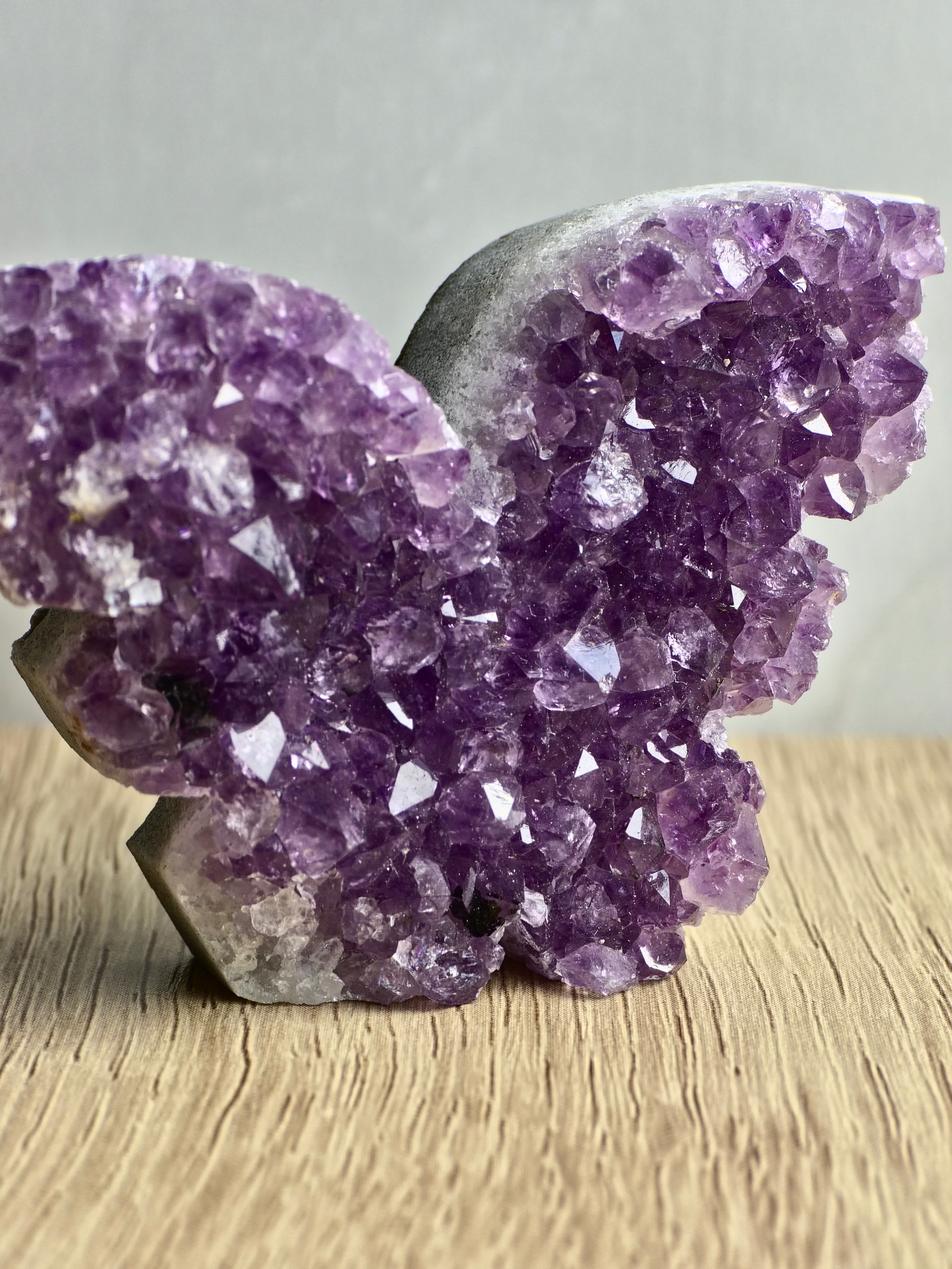 Amethyst Druzy Butterfly Carving
