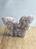 Amethyst Druzy Butterfly Carving (Pale Variant)