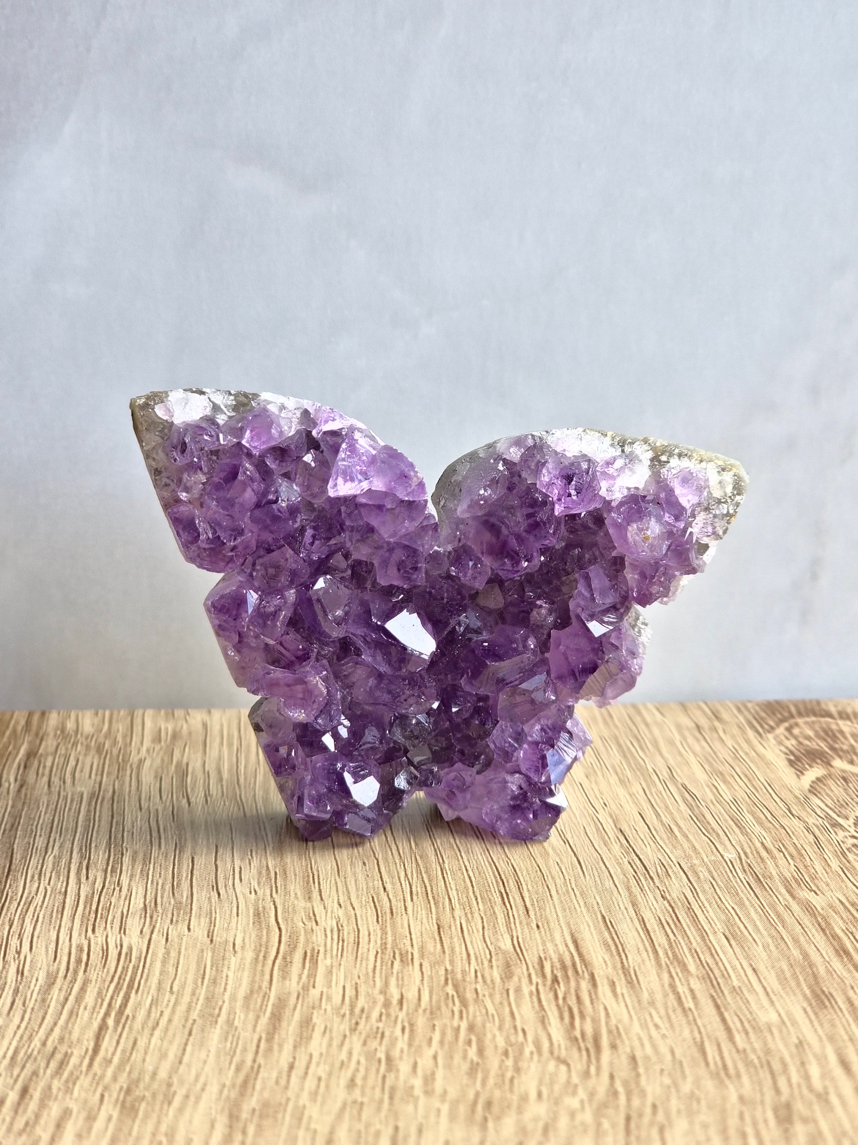 Amethyst Druzy Butterfly Carving