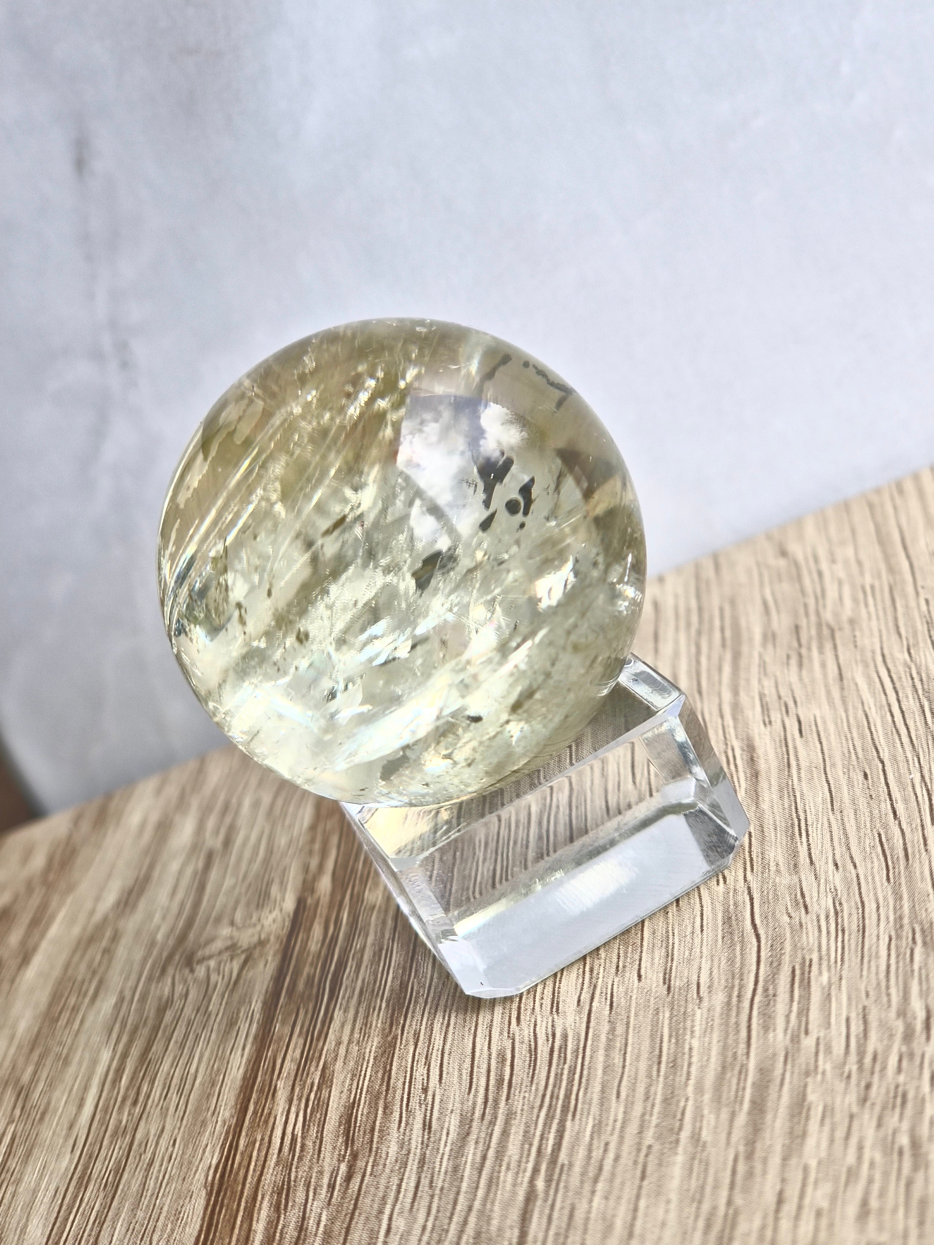 Citrine sphere with rainbows