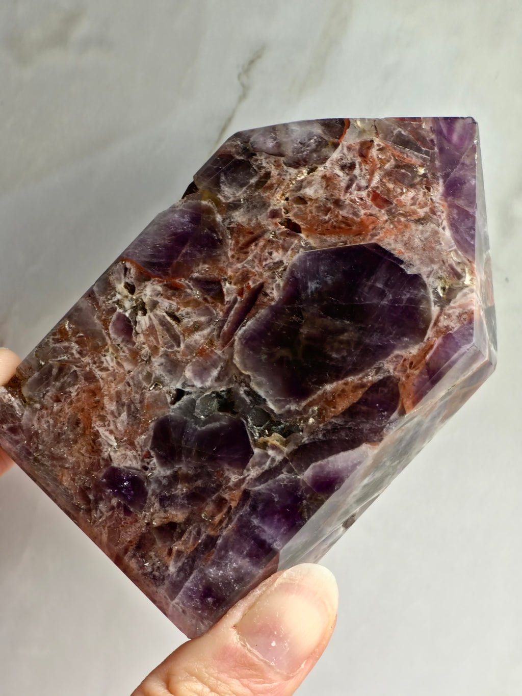 Brecciated Indian Amethyst Polished Tower