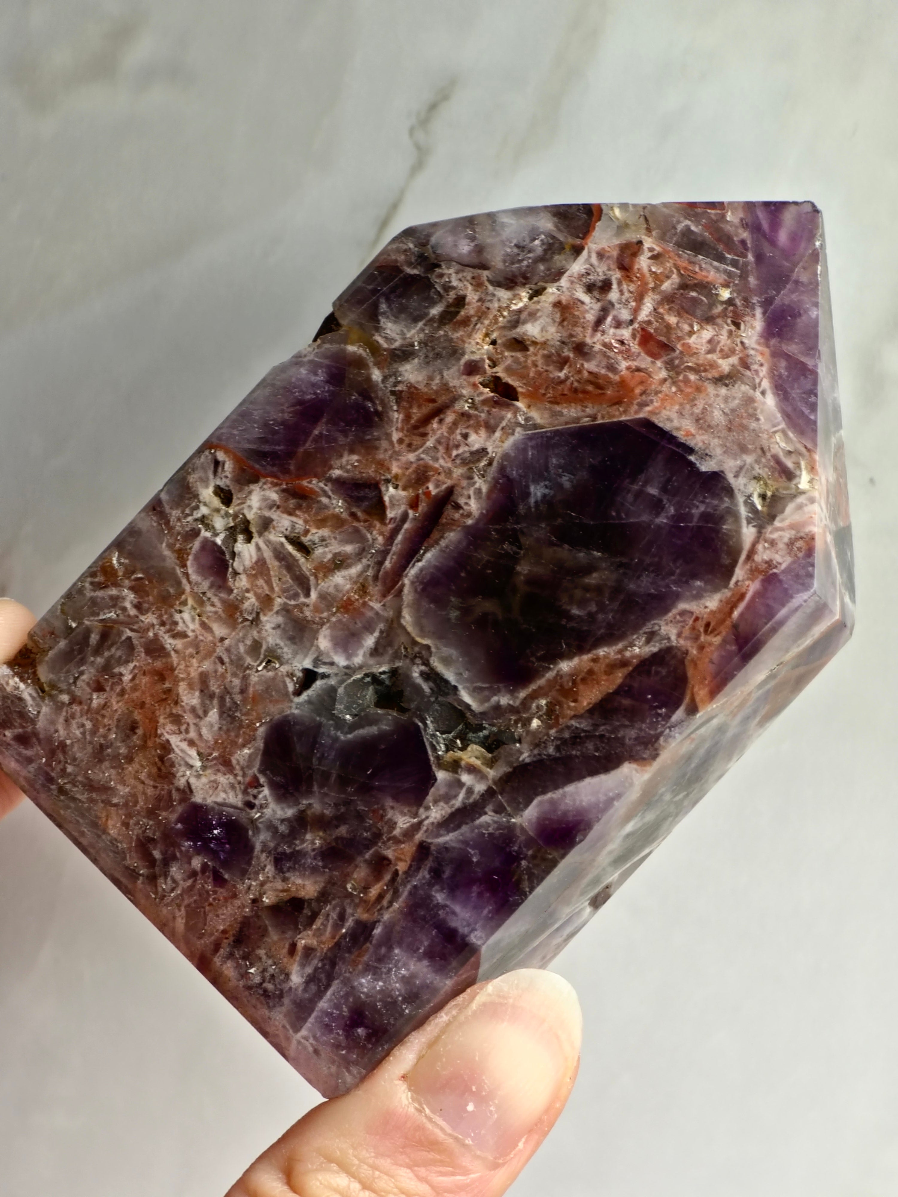 Brecciated Indian Amethyst Polished Tower