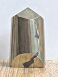 Pyrite Polished Cylinder Tower with Black Tourmaline Inclusion