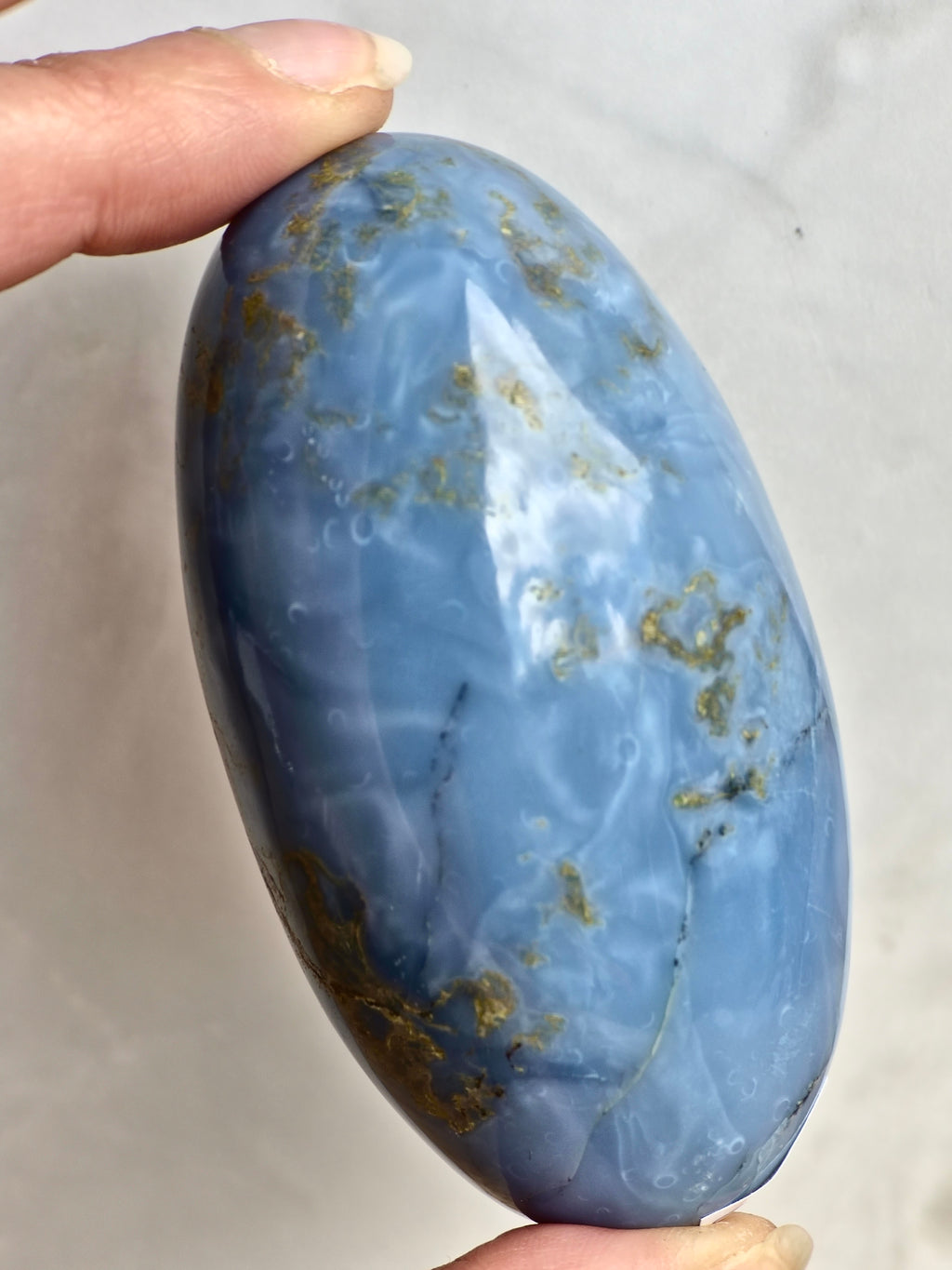 Blue Indian Opal with Moss Agate Inclusions
