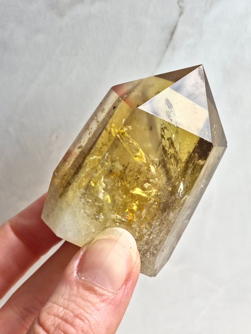 Citrine tower with phantom lines