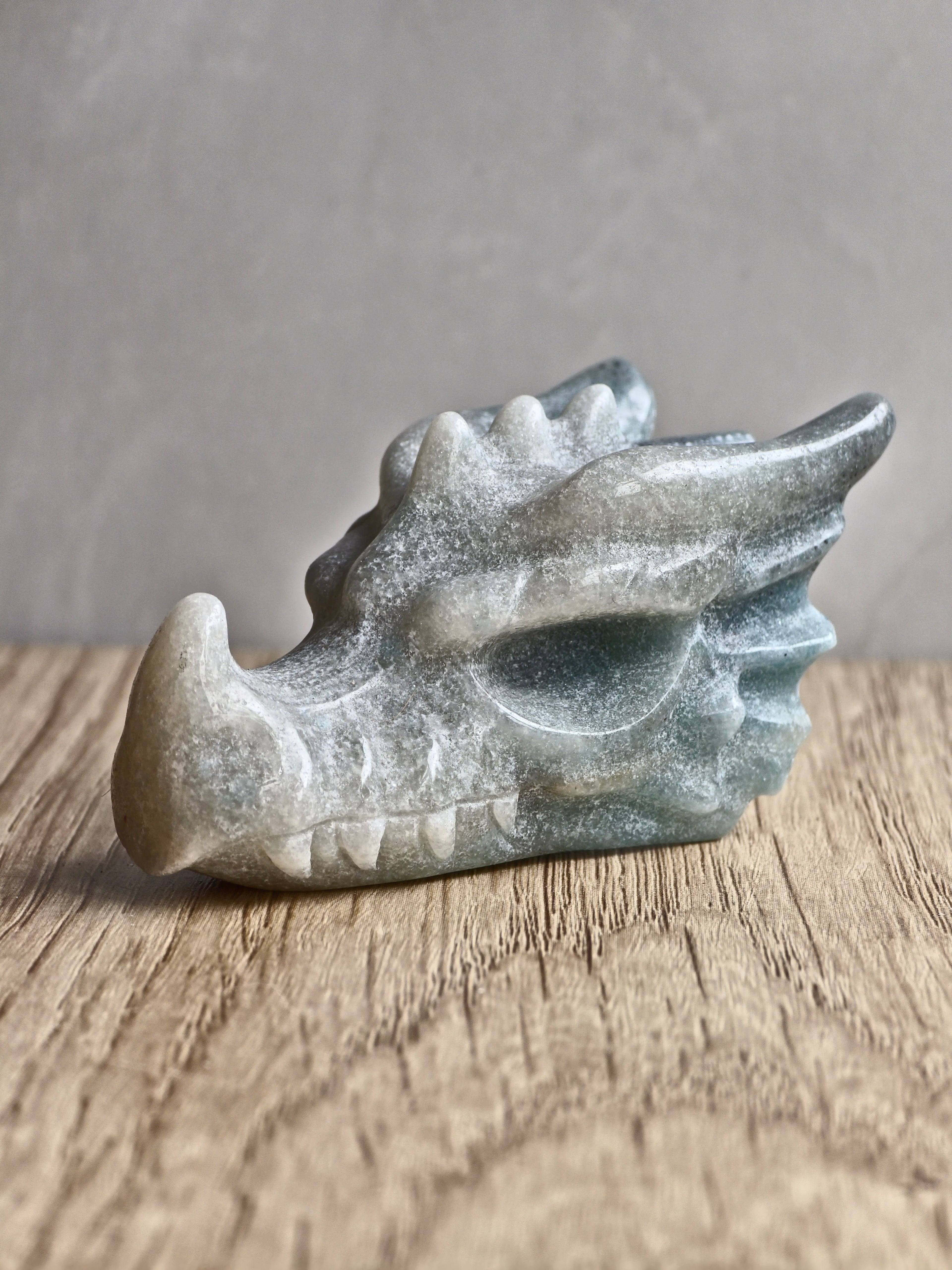 Blue Trolleite Dragon Carving