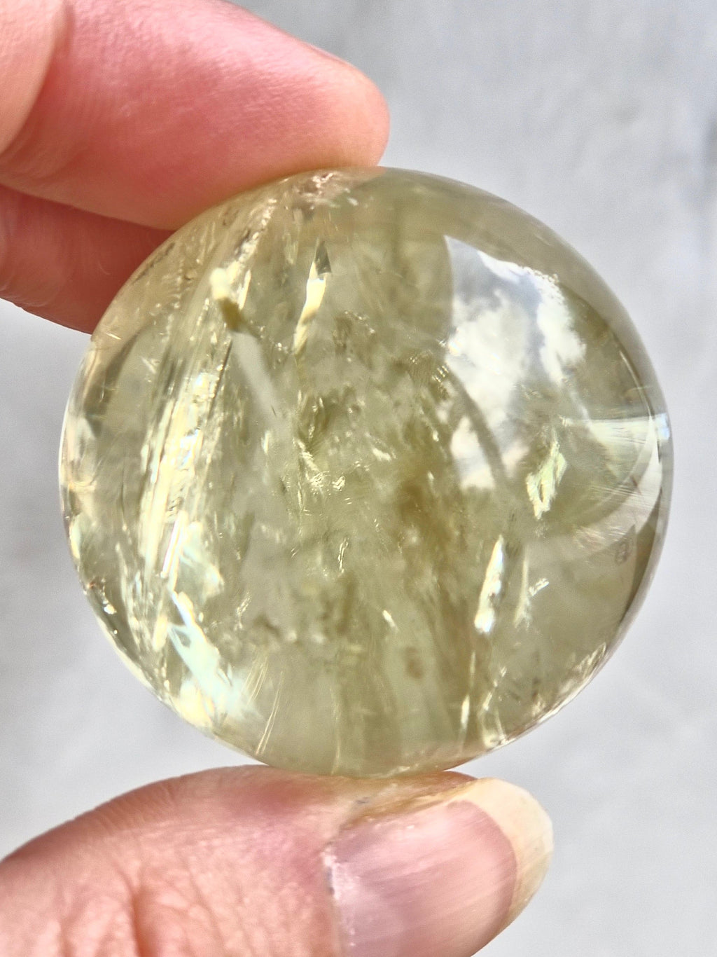 Citrine sphere with rainbows