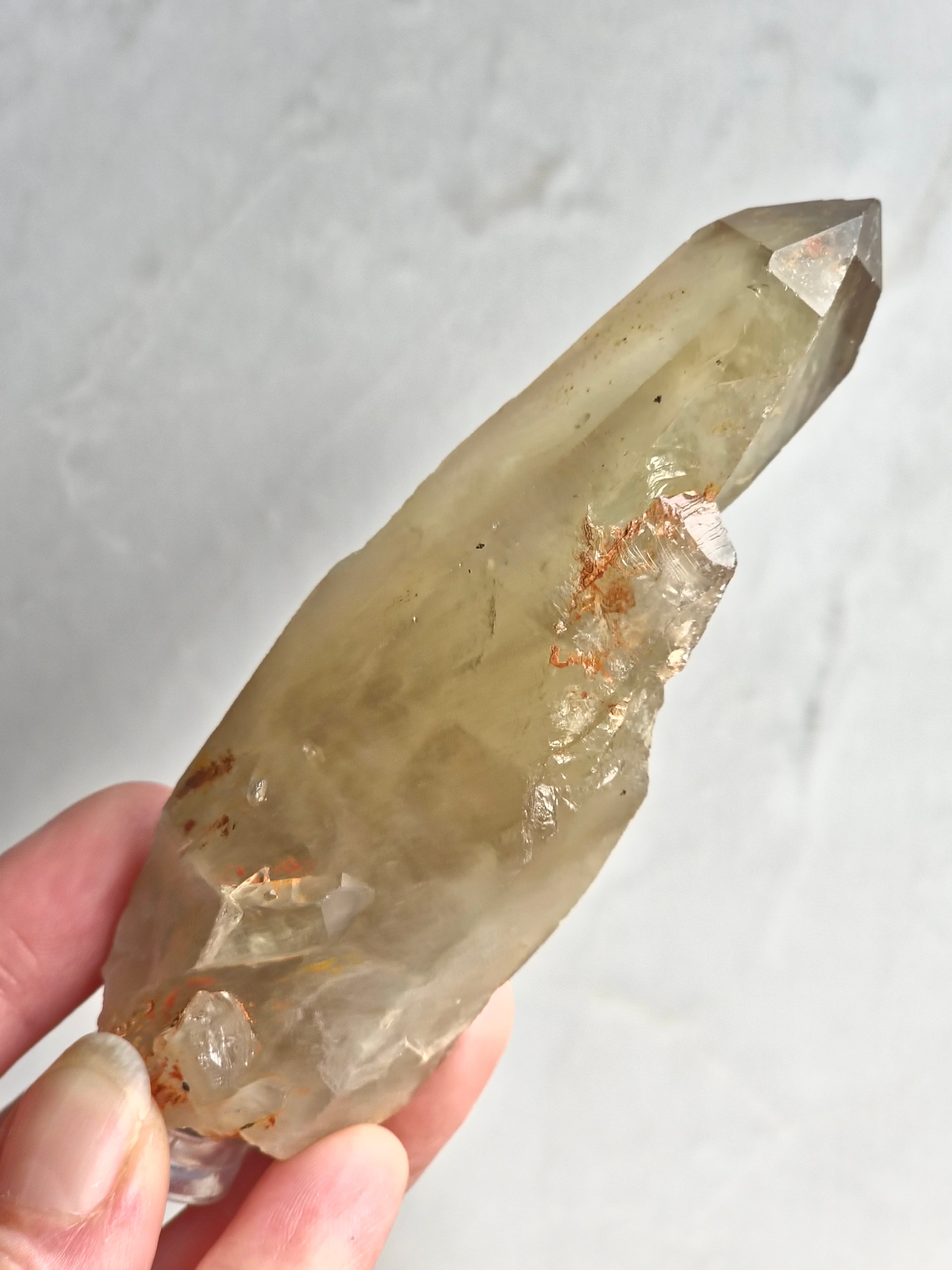 Natural raw citrine point