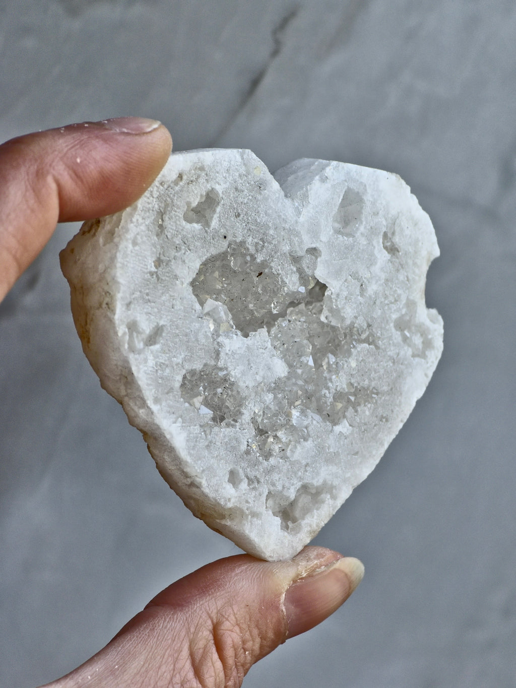 Quartz druzy geode heart