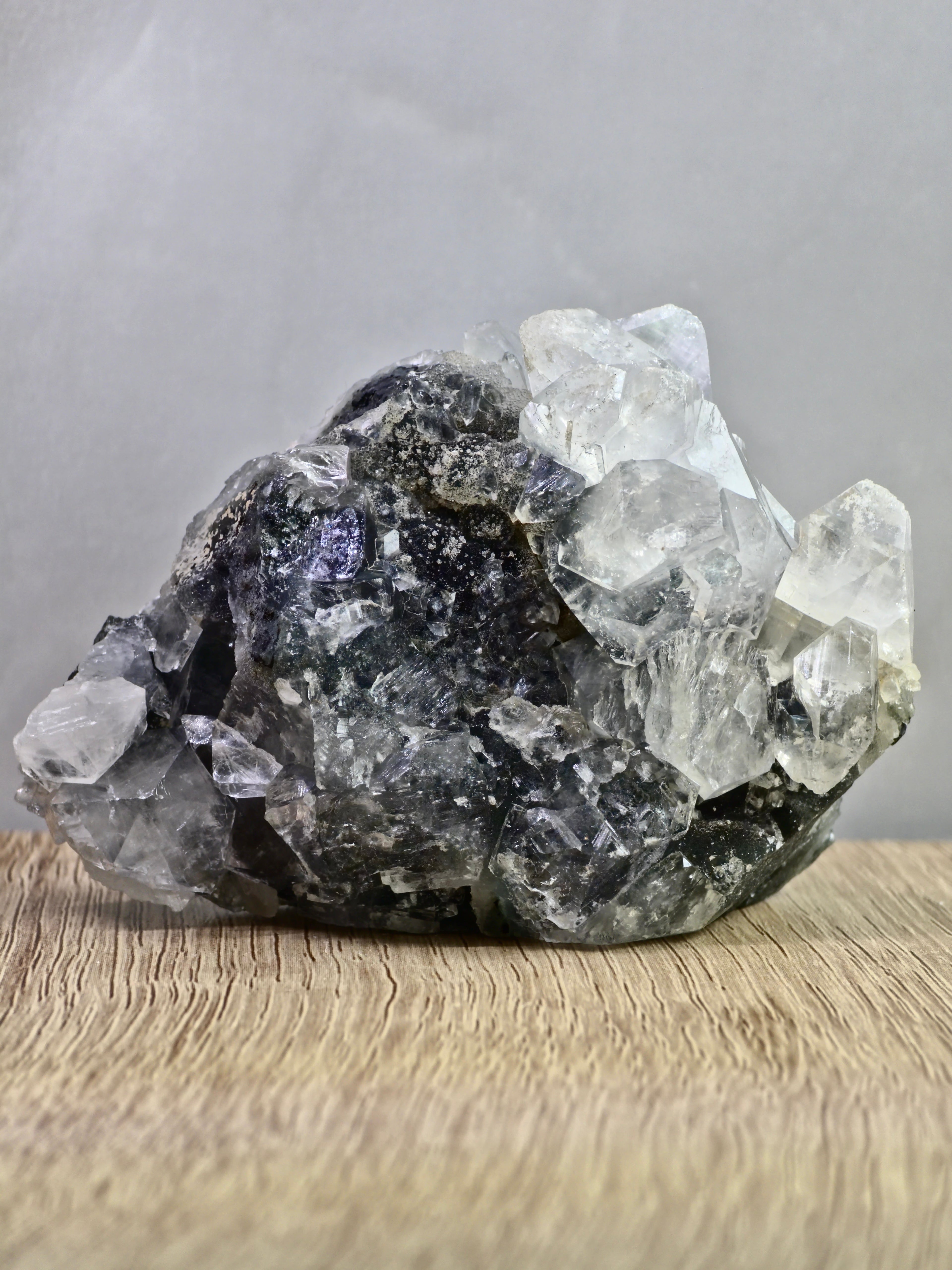 Diamond Apophyllite Cluster on Chalcedony — High Lustre Terminations with Botryoidal Matrix